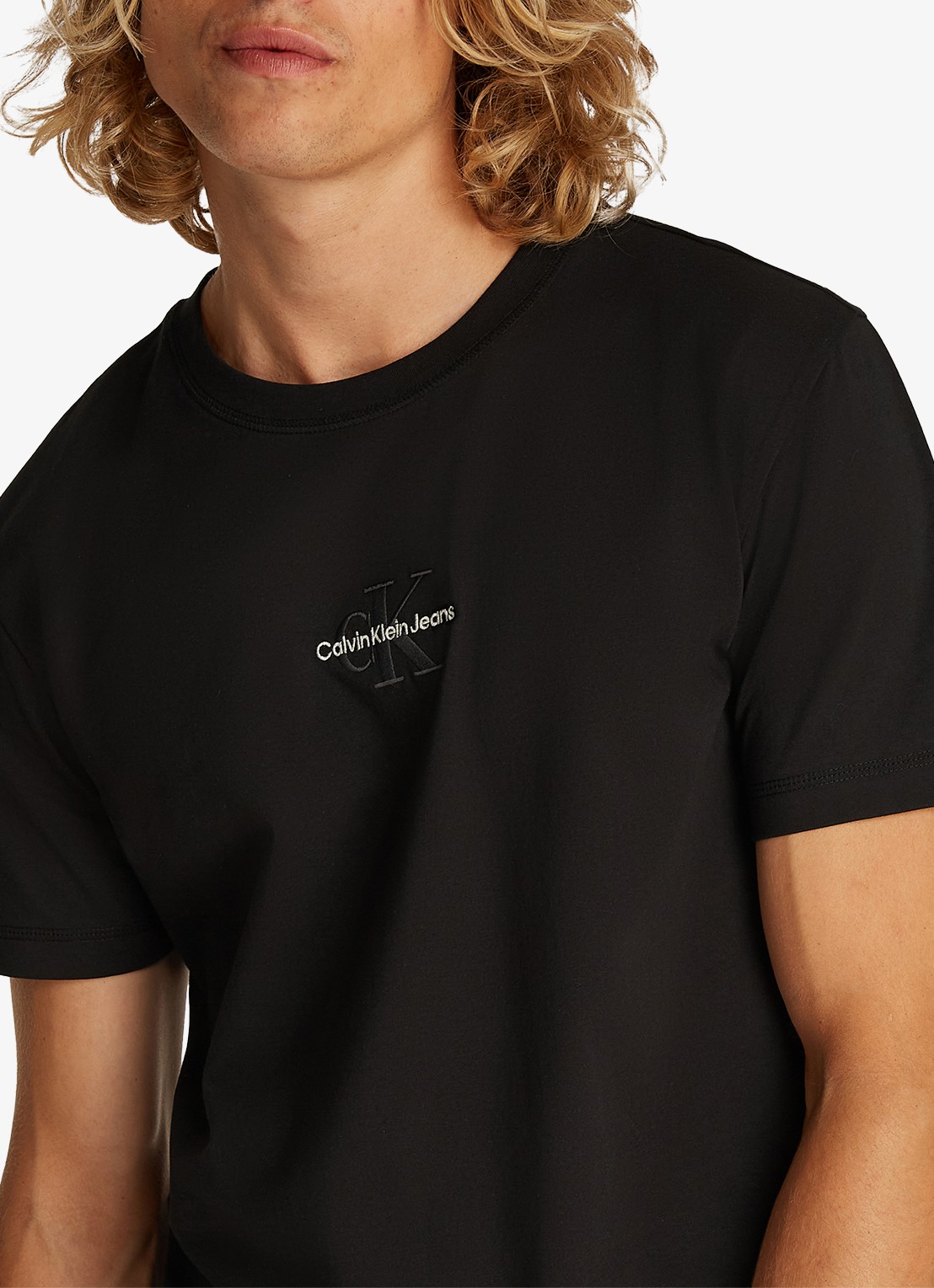 Calvin Klein MONOLOGO COTTON T-SHIRT - detail 2 zwart