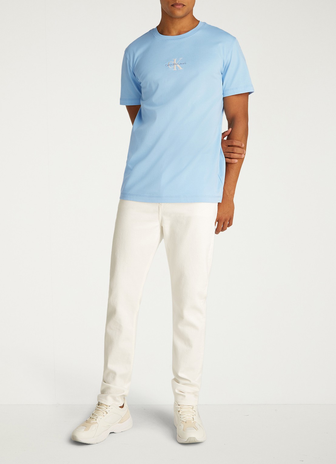 Calvin Klein MONOLOGO COTTON T-SHIRT - voorkant 2 blauw
