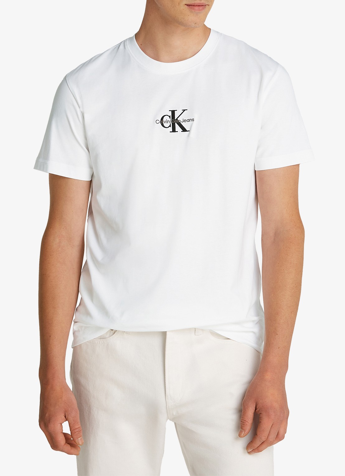 Calvin Klein MONOLOGO COTTON T-SHIRT - detail wit
