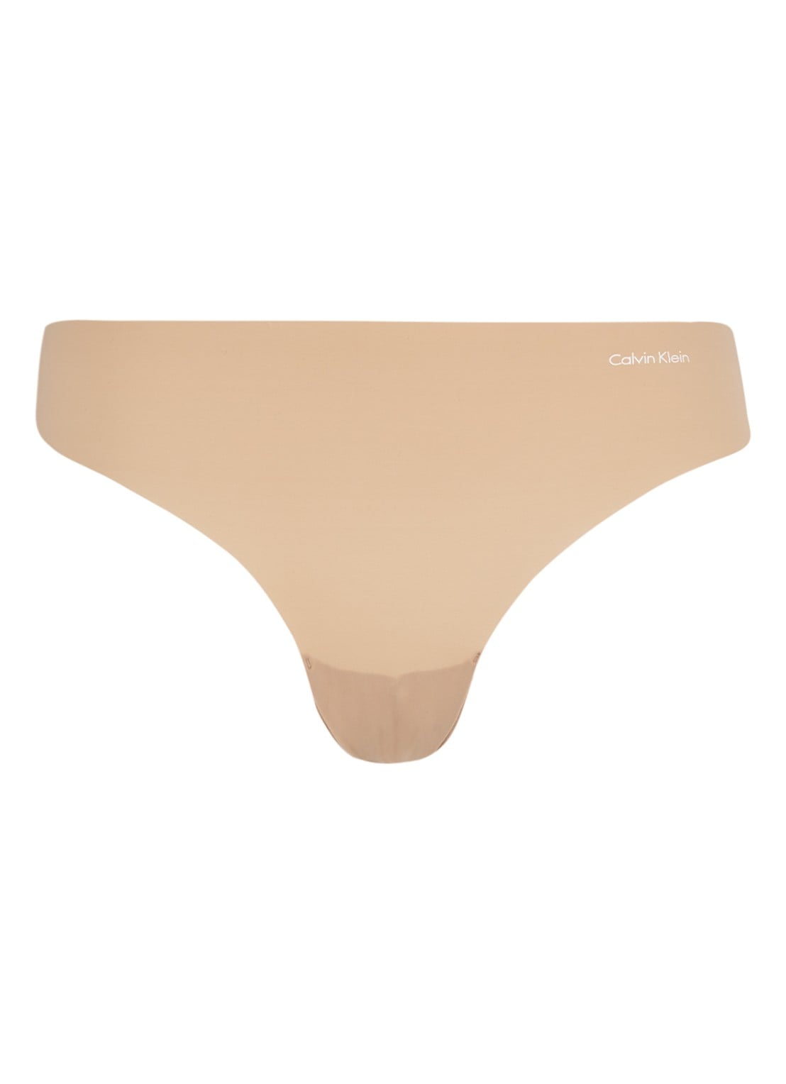 Calvin Klein Naadloze string - voorkant 4 donkerbeige