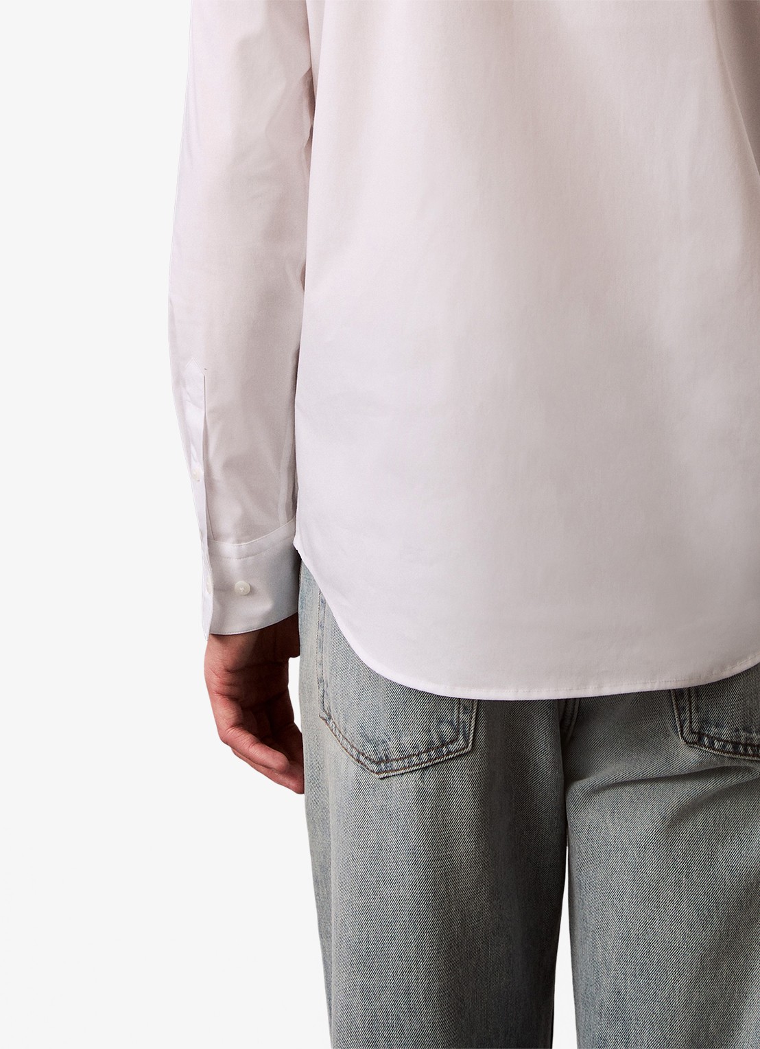 Calvin Klein Overhemd met logoborduring - detail 3 gebroken wit