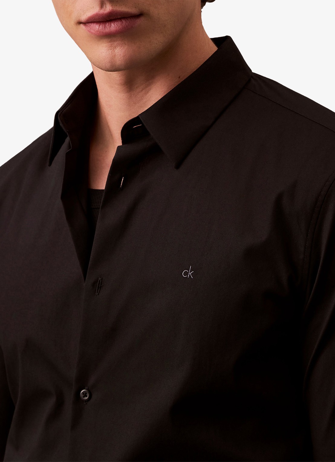 Calvin Klein Overhemd met logoborduring - detail 5 zwart