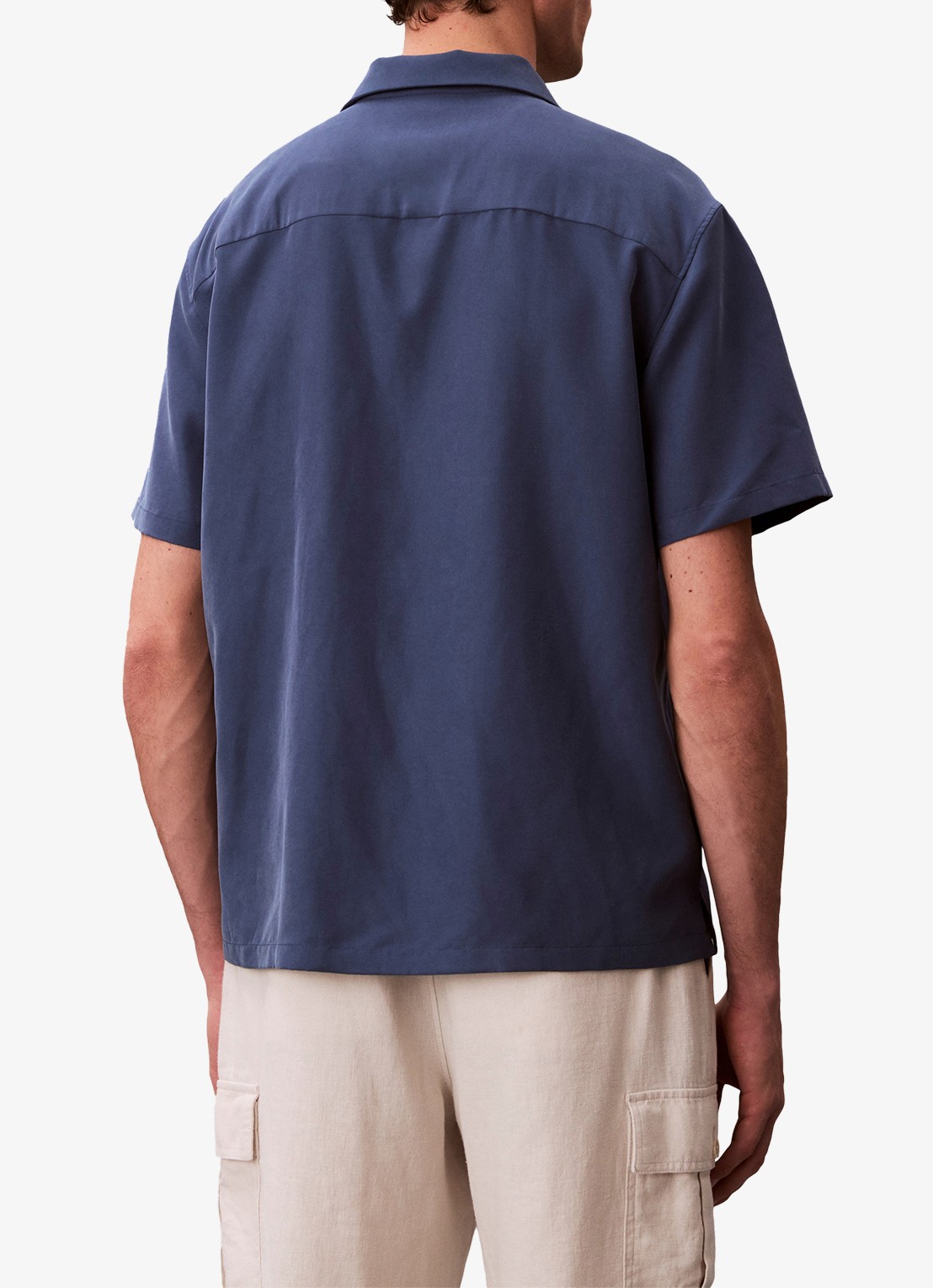 Calvin Klein Overhemd met logoborduring - achterkant 3 denim