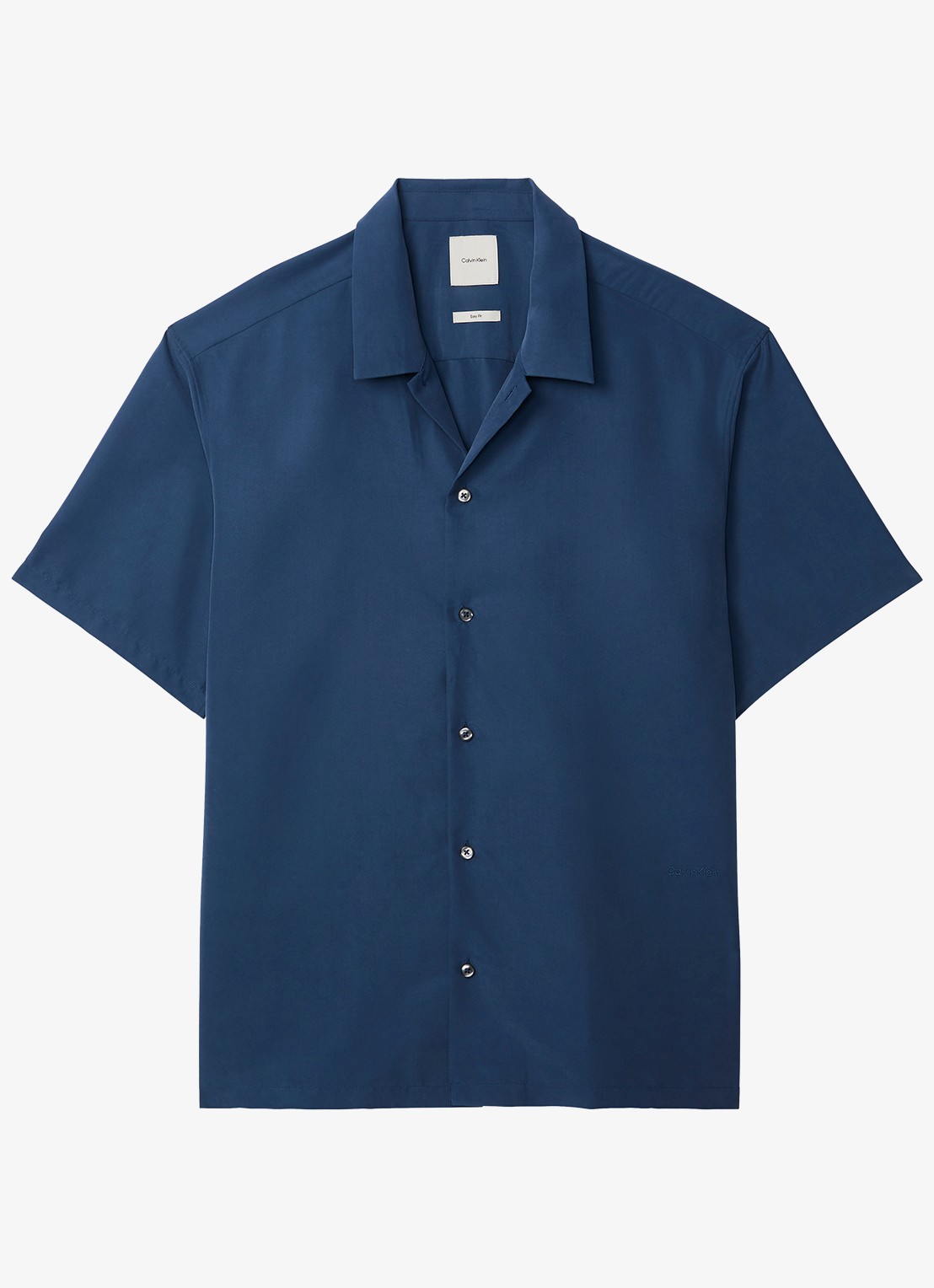 Calvin Klein Overhemd met logoborduring - voorkant 4 denim