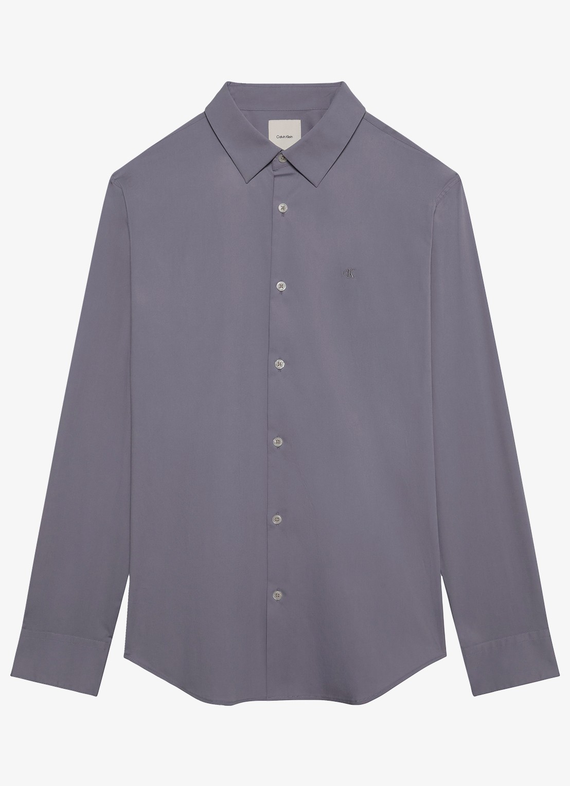 Calvin Klein Overhemd met logoborduring - voorkant 3 quicksilver-8rd