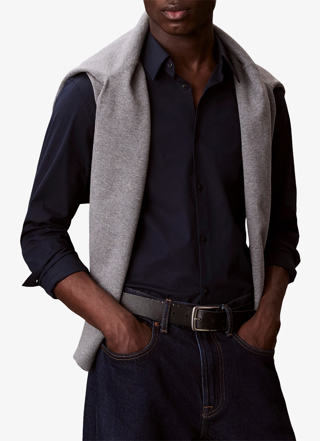 Calvin Klein Overhemd met logoborduring - detail 2 dark sapphire-cef