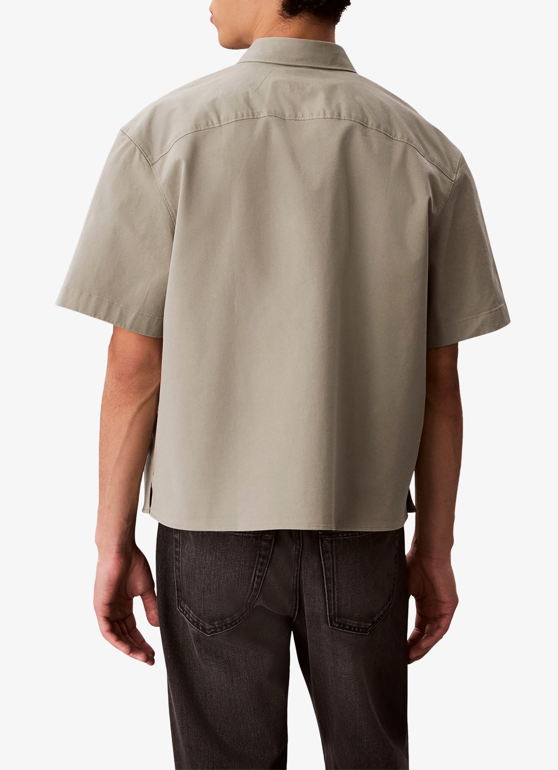 Calvin Klein Overhemd met logoborduring - achterkant 3 lindegroen