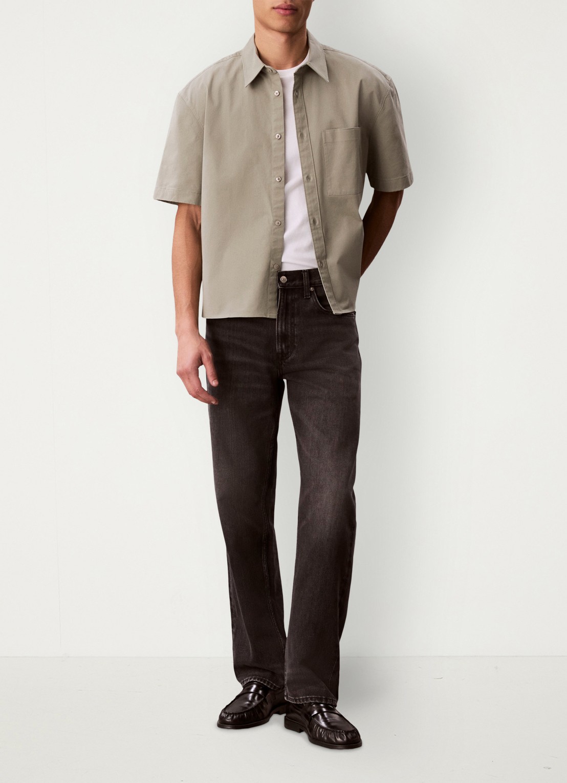 Calvin Klein Overhemd met logoborduring - voorkant 5 lindegroen