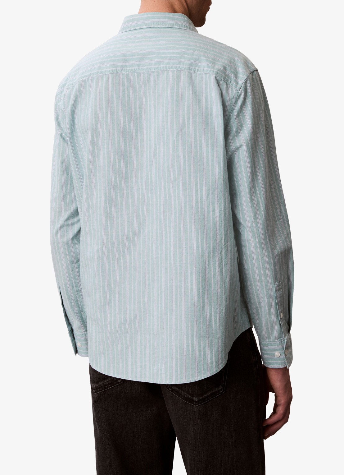 Calvin Klein Overhemd met streepprint - achterkant 3 groen