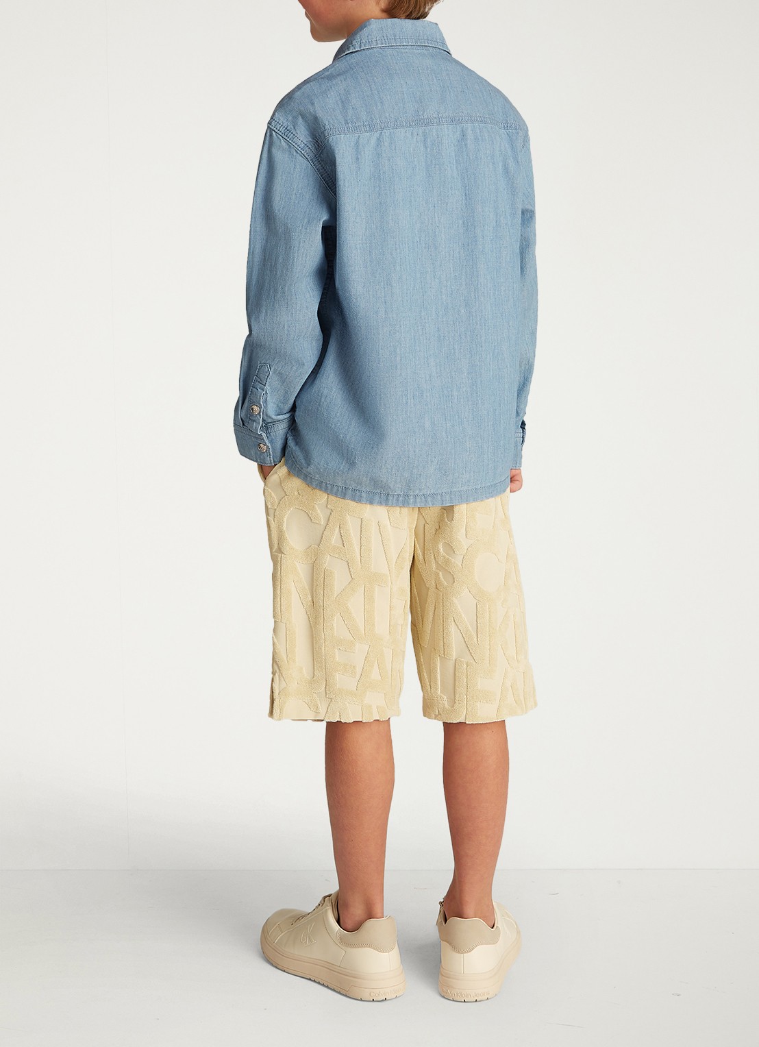 Calvin Klein Overhemd van chambray  - achterkant 4 denim