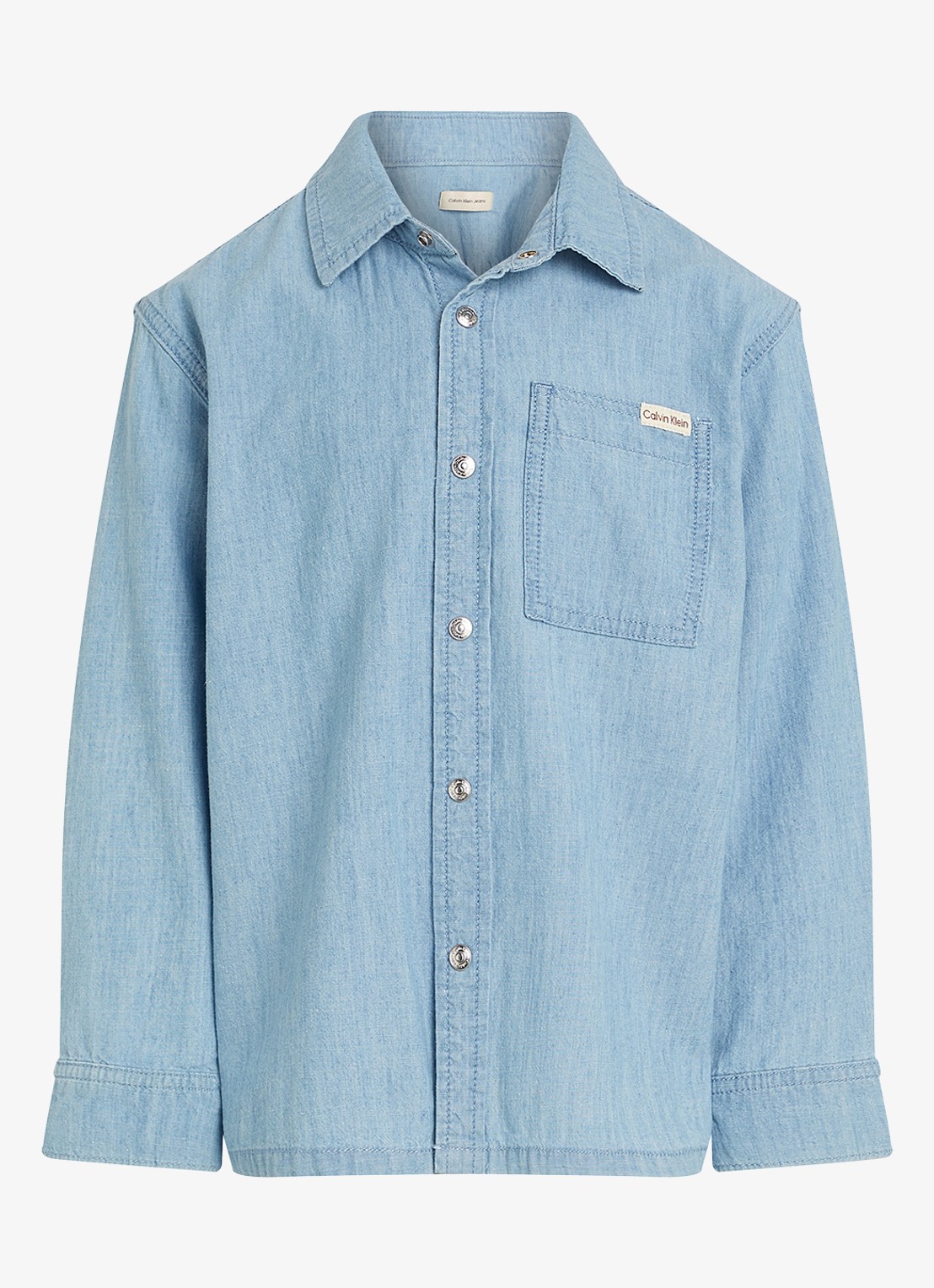 Calvin Klein Overhemd van chambray  - voorkant 2 denim