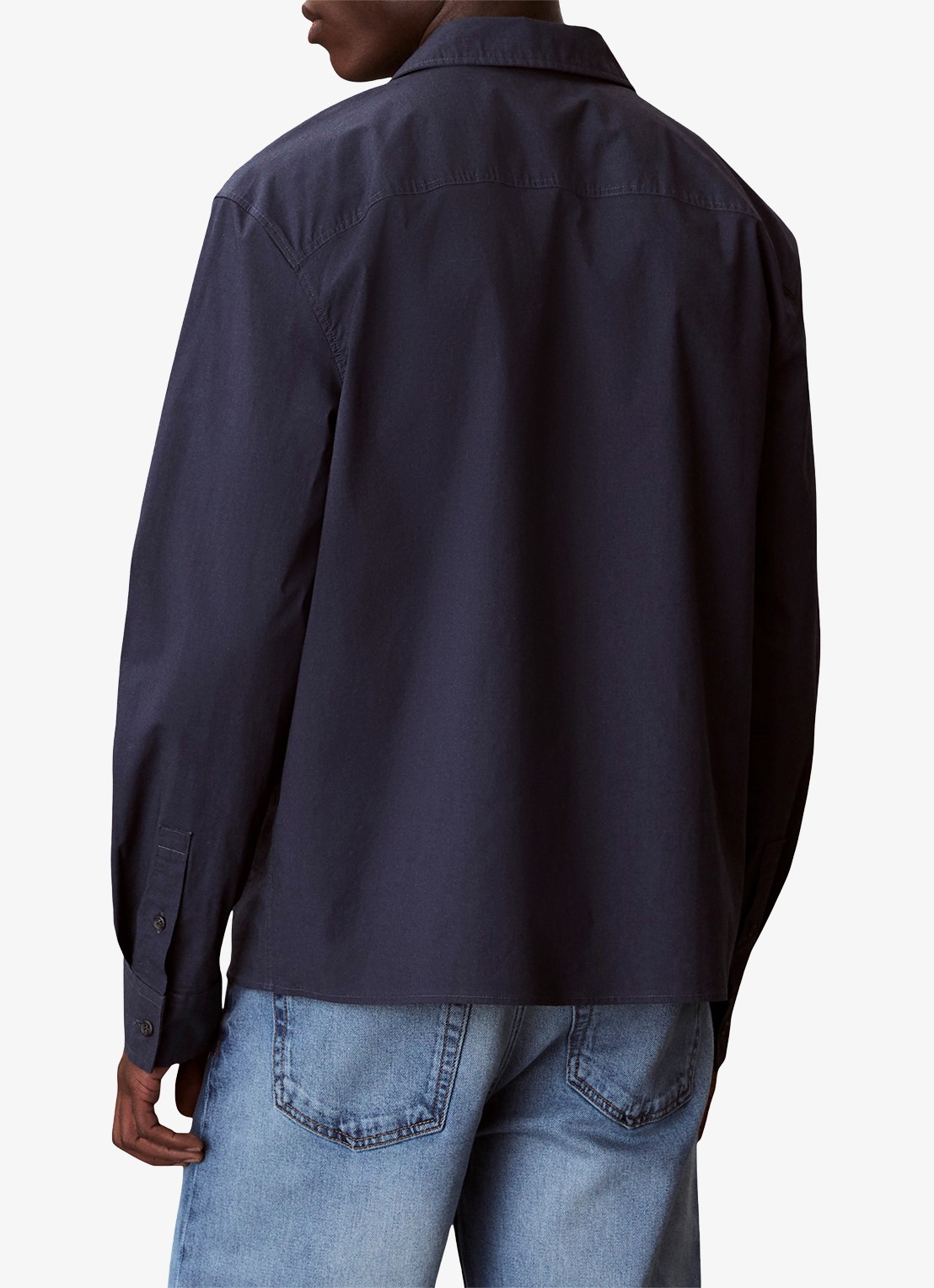 Calvin Klein Overshirt met borstzakken - achterkant 5 donkerblauw