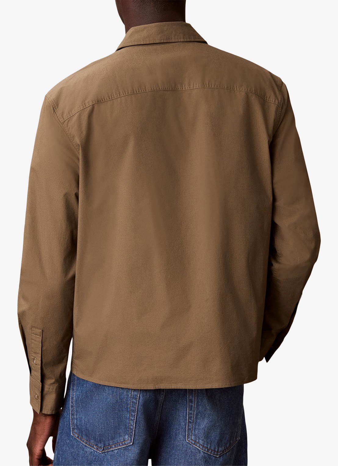 Calvin Klein Overshirt met borstzakken - achterkant bruin