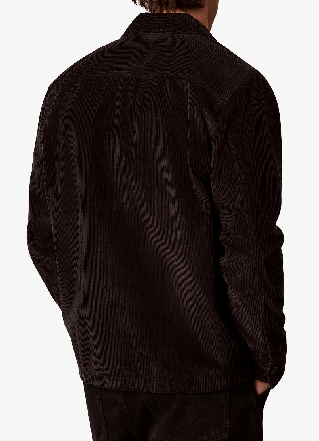 Calvin Klein Overshirt van corduroy met borstzakken - achterkant 5 zwart