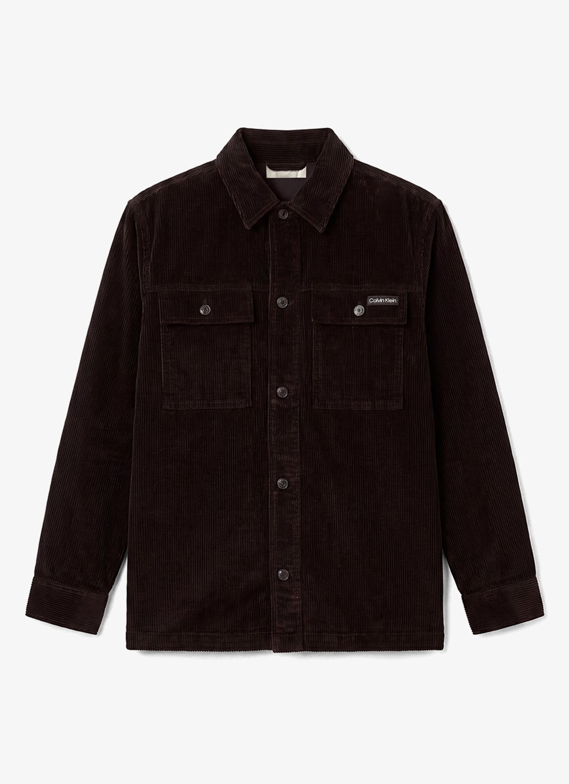 Calvin Klein Overshirt van corduroy met borstzakken - voorkant 6 zwart
