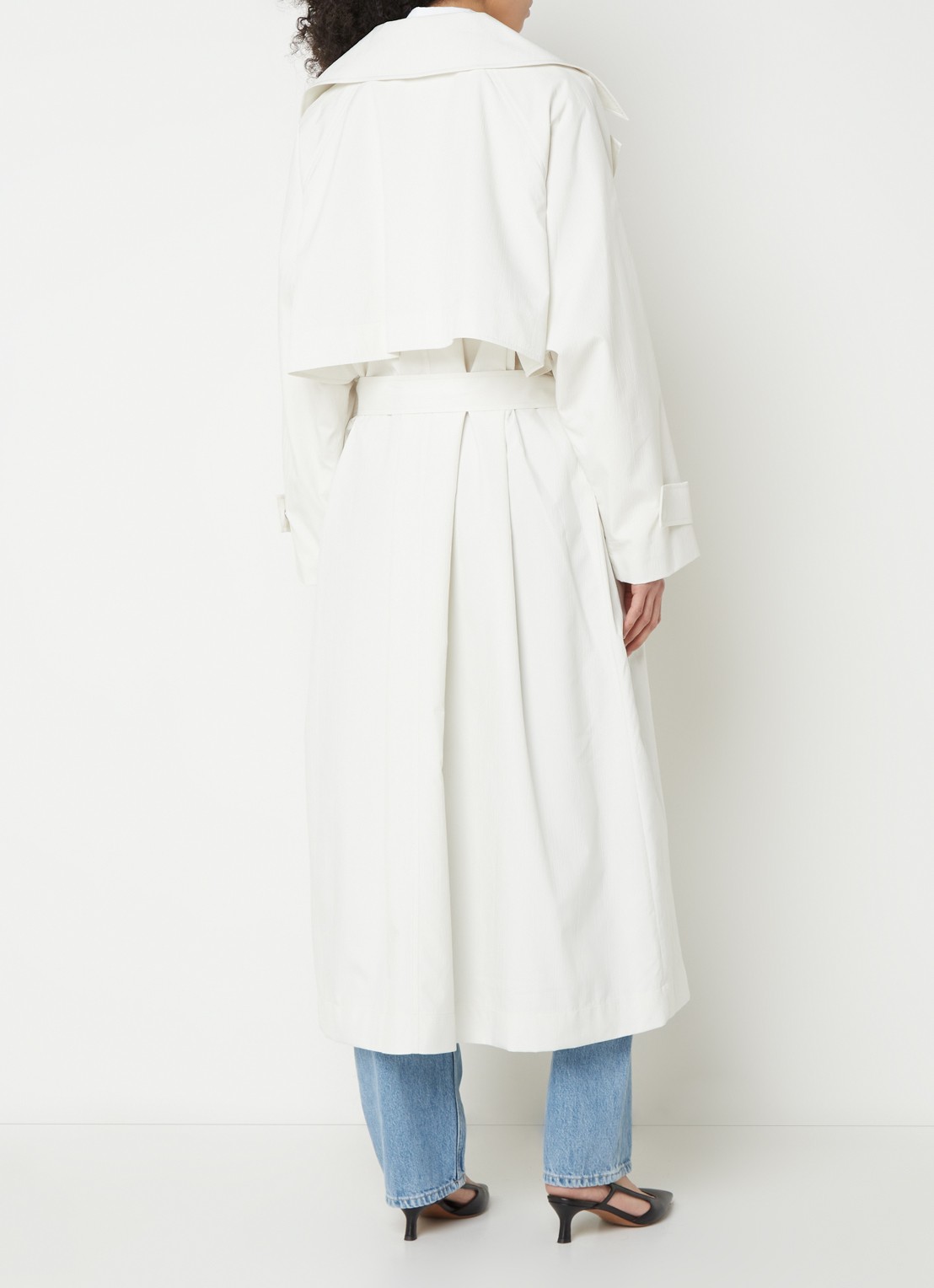 Calvin Klein Oversized trenchcoat met steekzakken - achterkant 5 gebroken wit