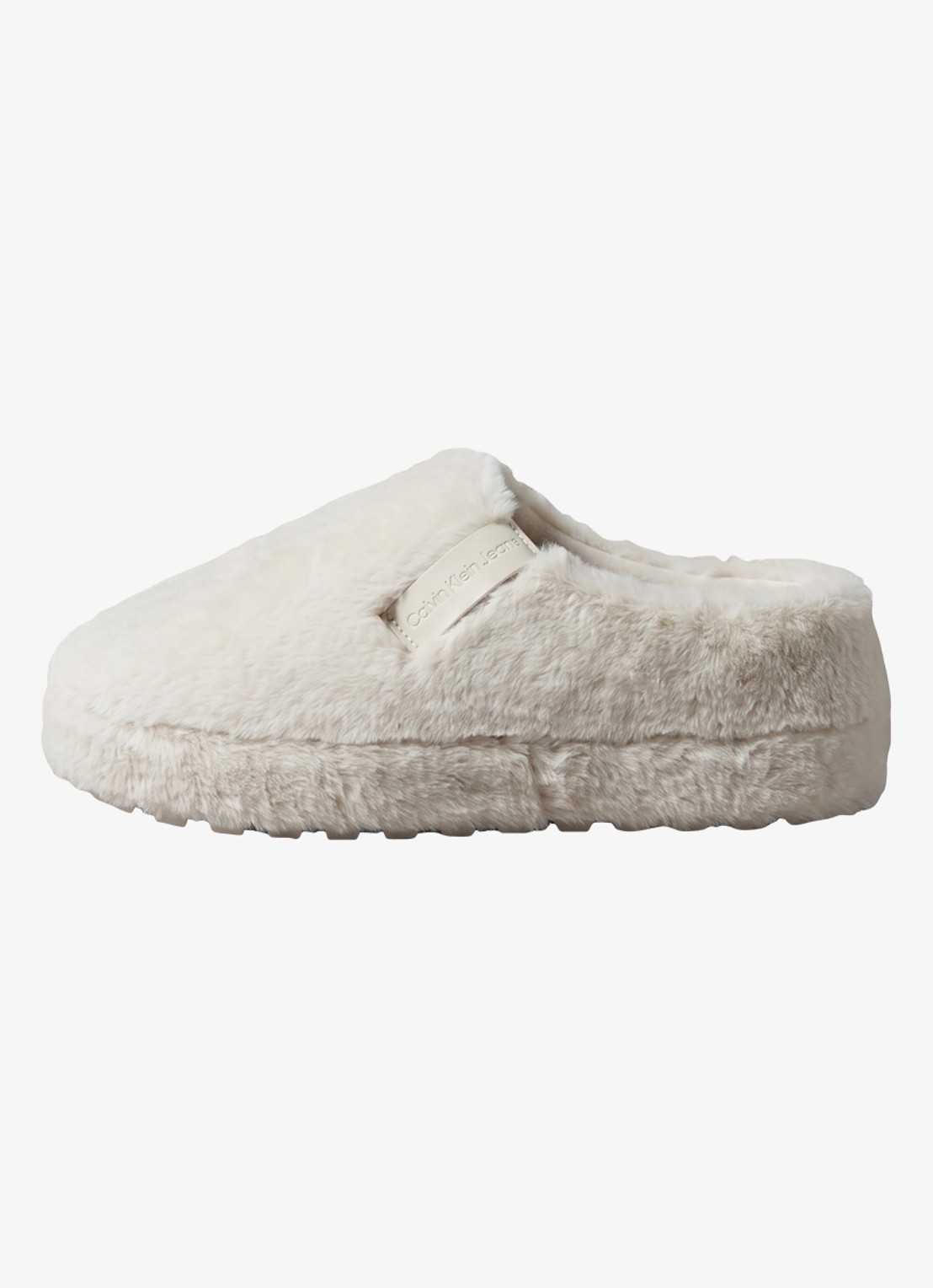 Calvin Klein Pantoffel met logo - detail wit