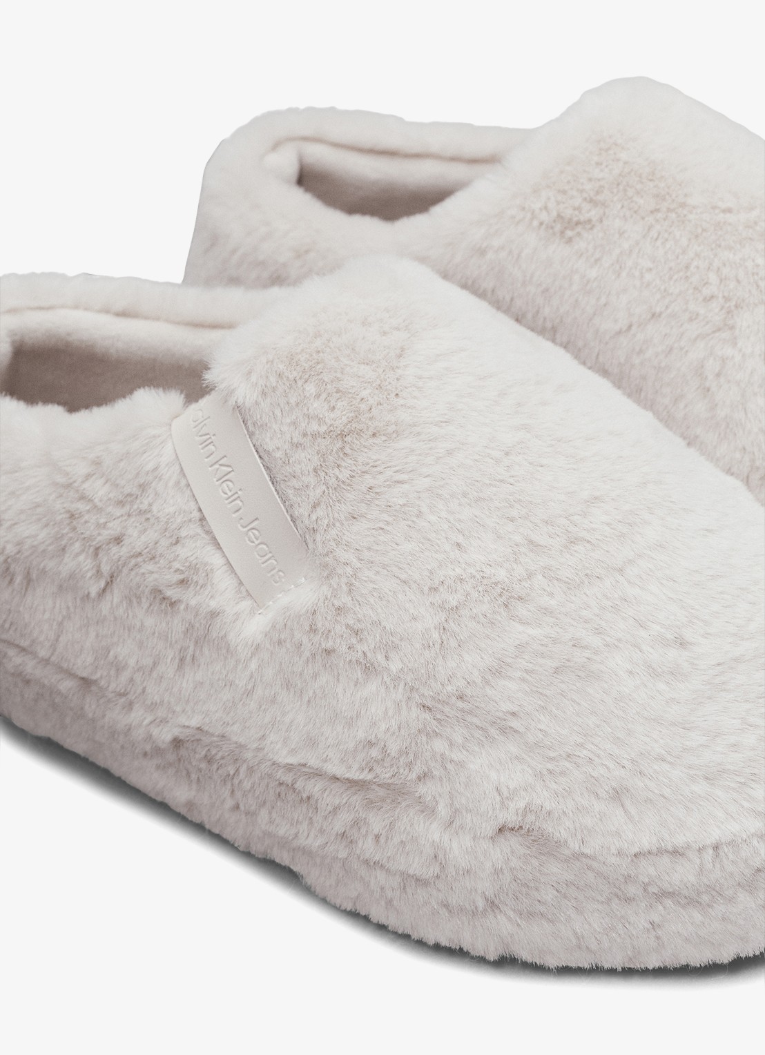 Calvin Klein Pantoffel met logo - detail 4 wit