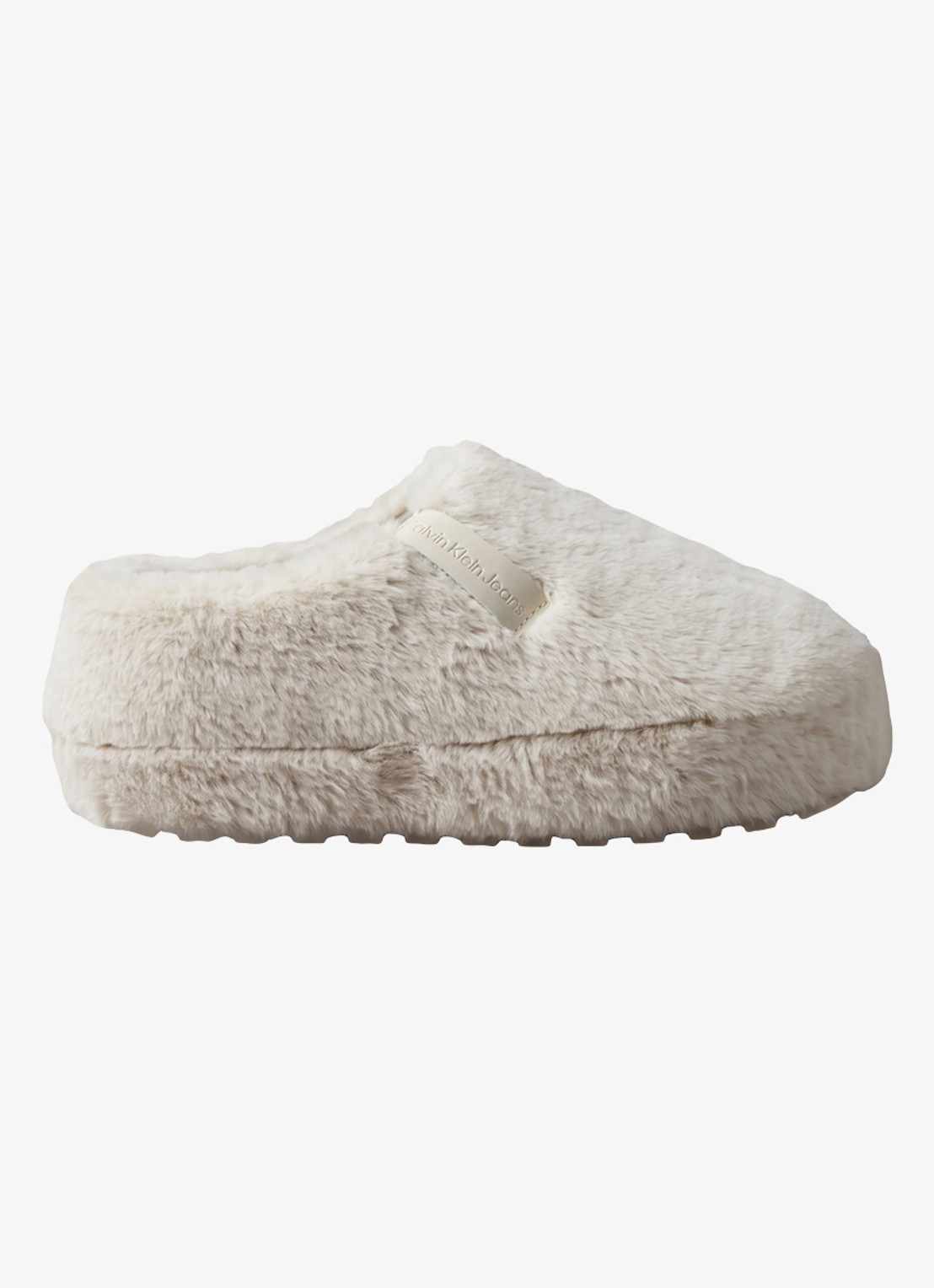 Calvin Klein Pantoffel met logo - voorkant 6 wit