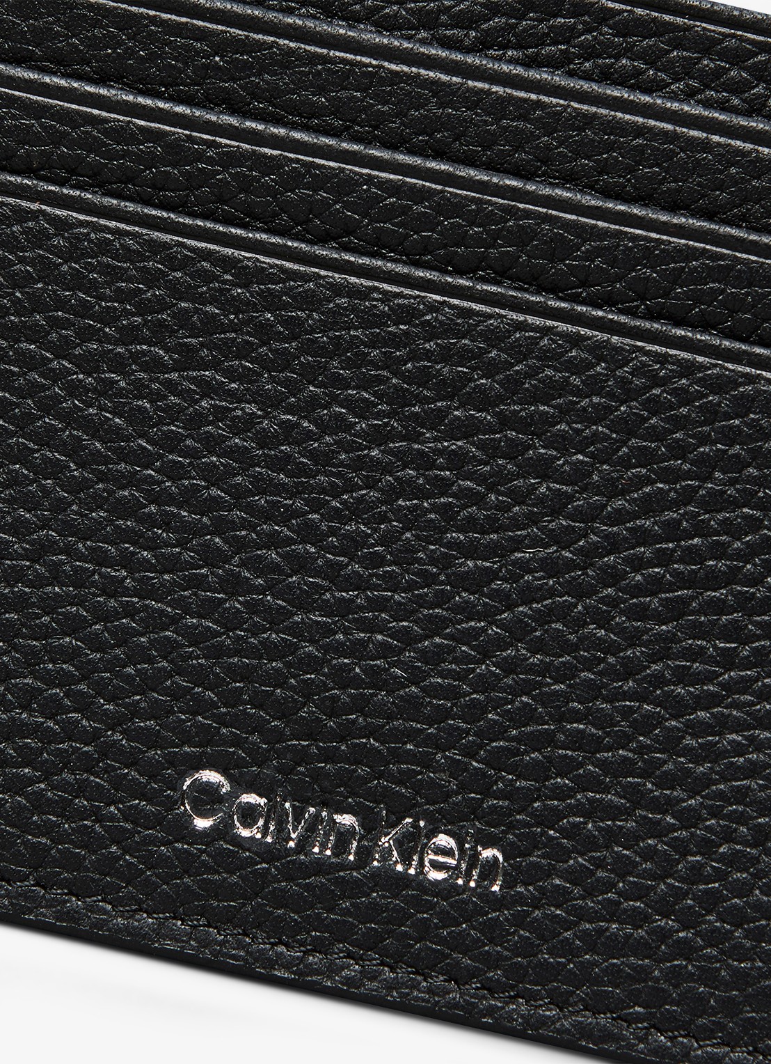 Calvin Klein Pasjeshouder van leer met logo - detail 2 zwart