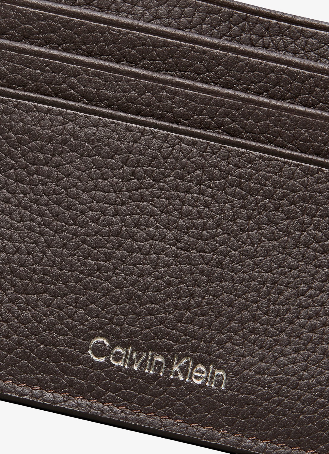 Calvin Klein Pasjeshouder van leer met logo - detail 2 donkerbruin