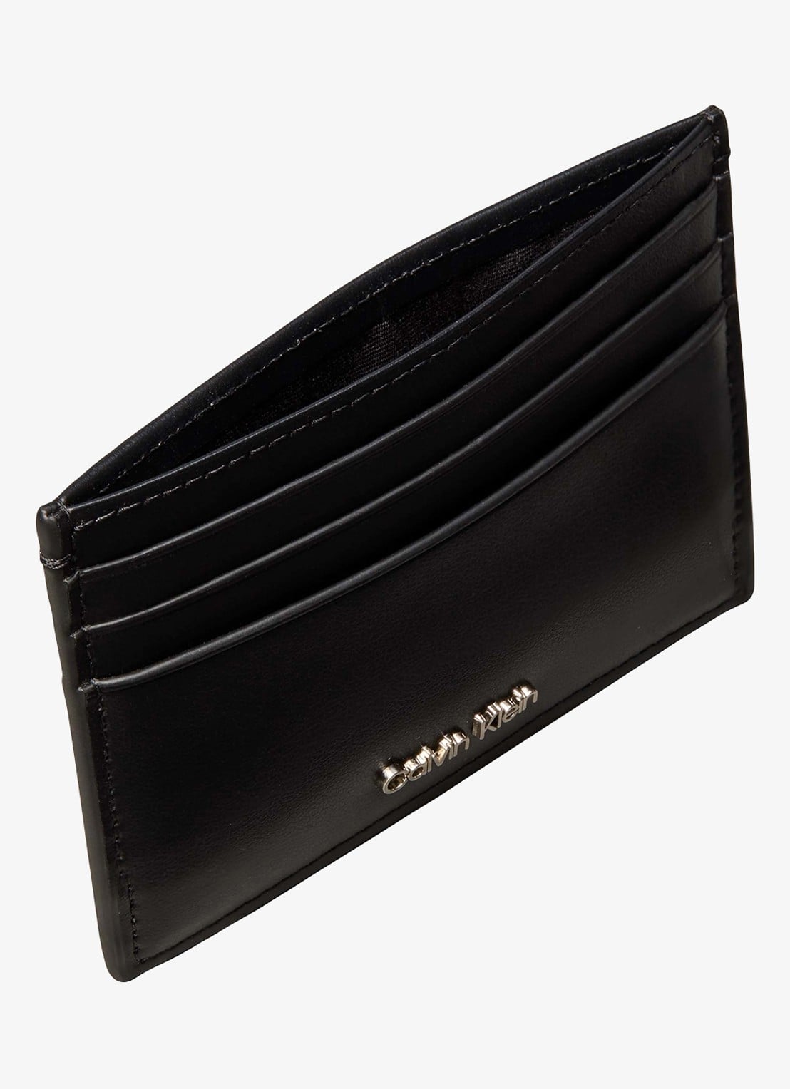 Calvin Klein Pasjeshouder van leer met logo - detail zwart