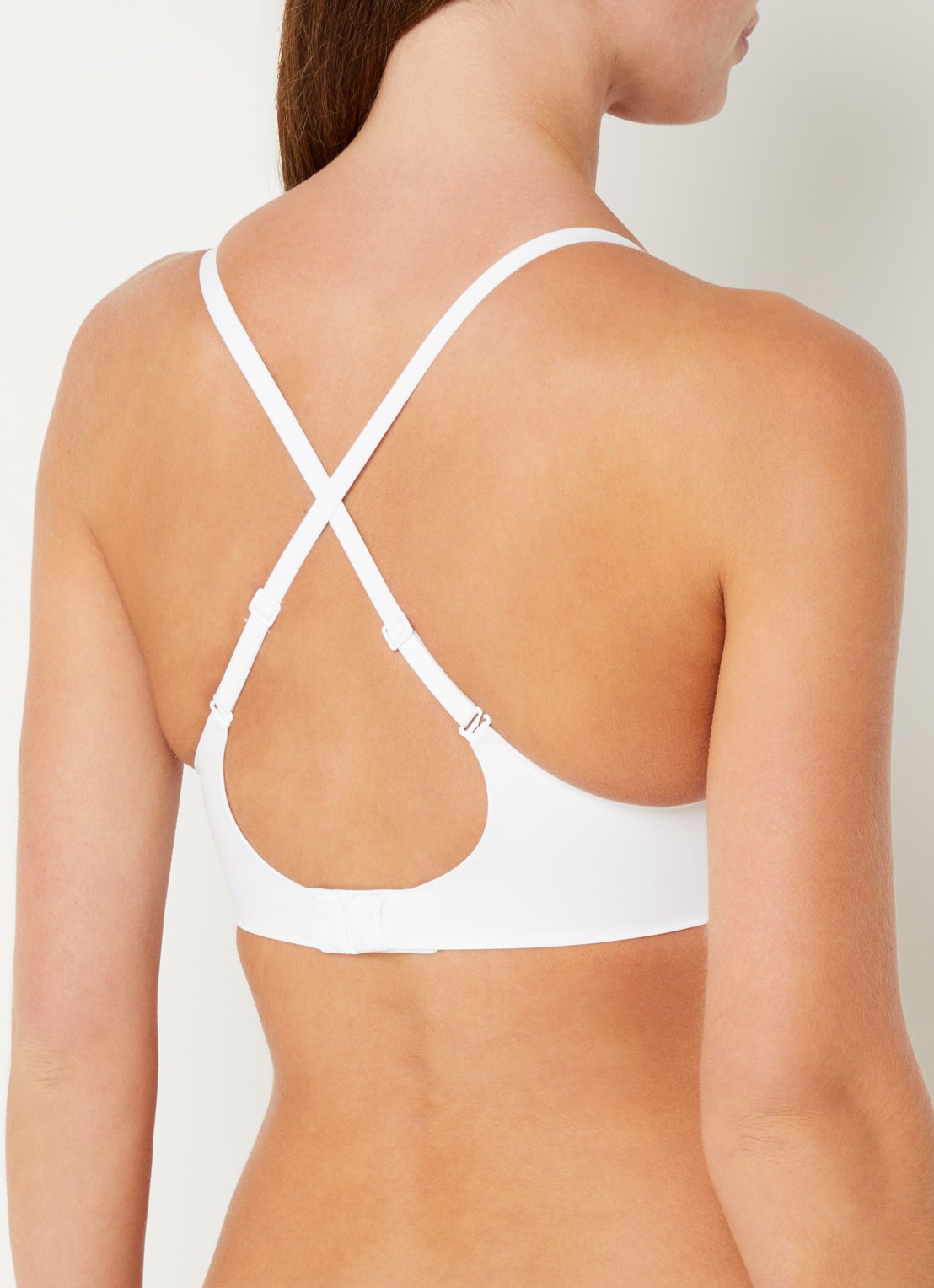 Calvin Klein Perfectly Fit beugelloze plunge T-shirt bh - detail 2 gebroken wit