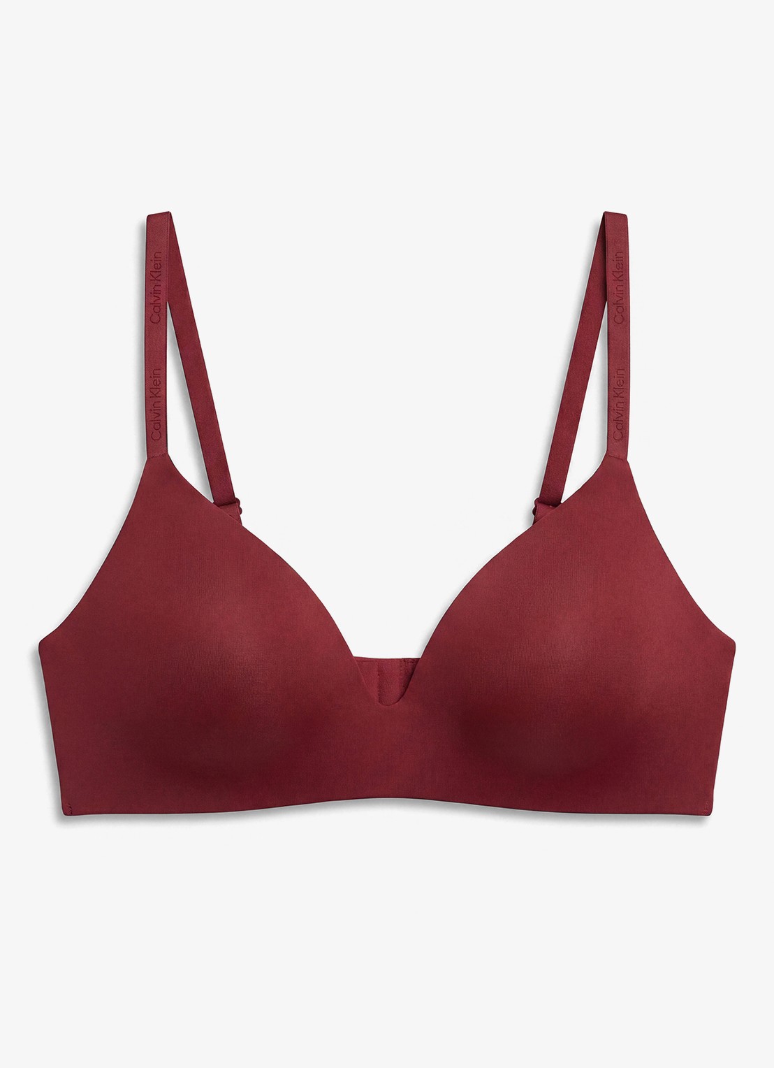 Calvin Klein Perfectly Fit beugelloze plunge T-shirt bh - voorkant 5 established red-4gj
