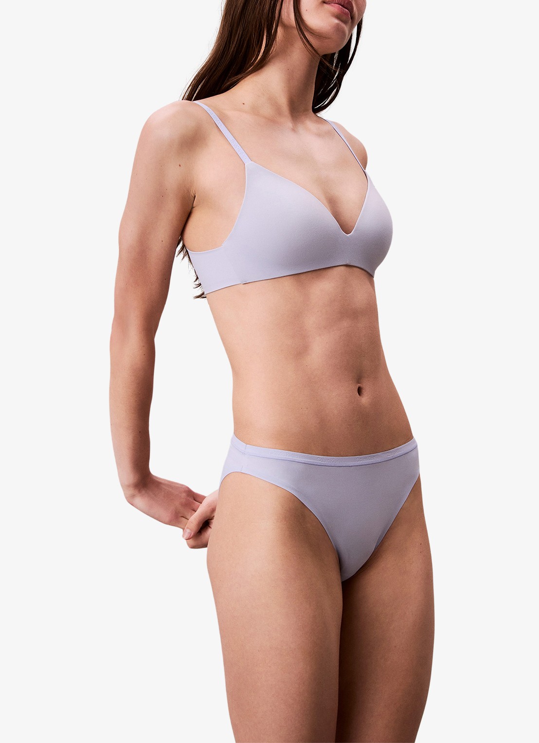 Calvin Klein Perfectly fit slip met logoband - detail 4 lichtblauw