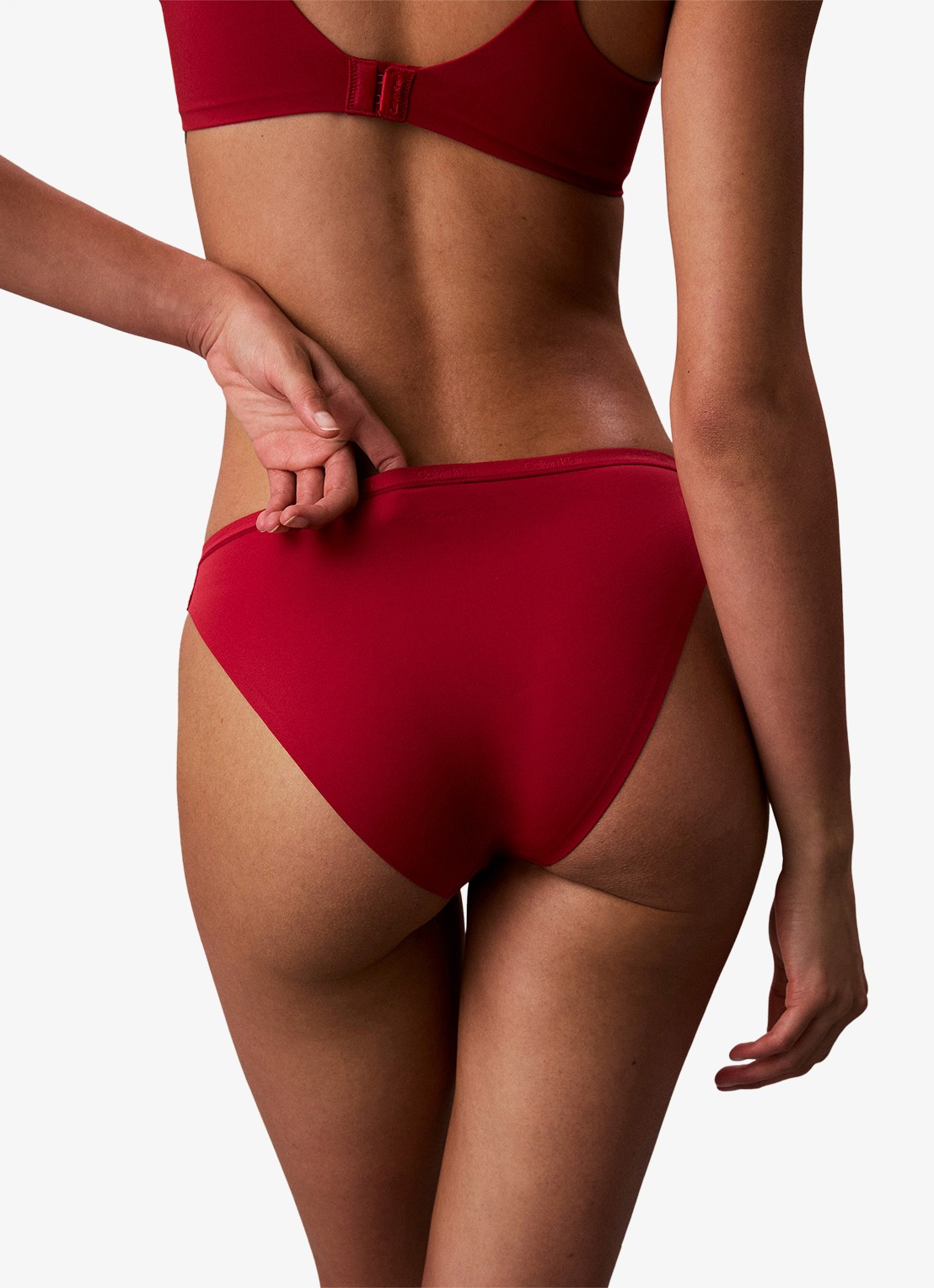 Calvin Klein Perfectly fit slip met logoband - detail 4 rood
