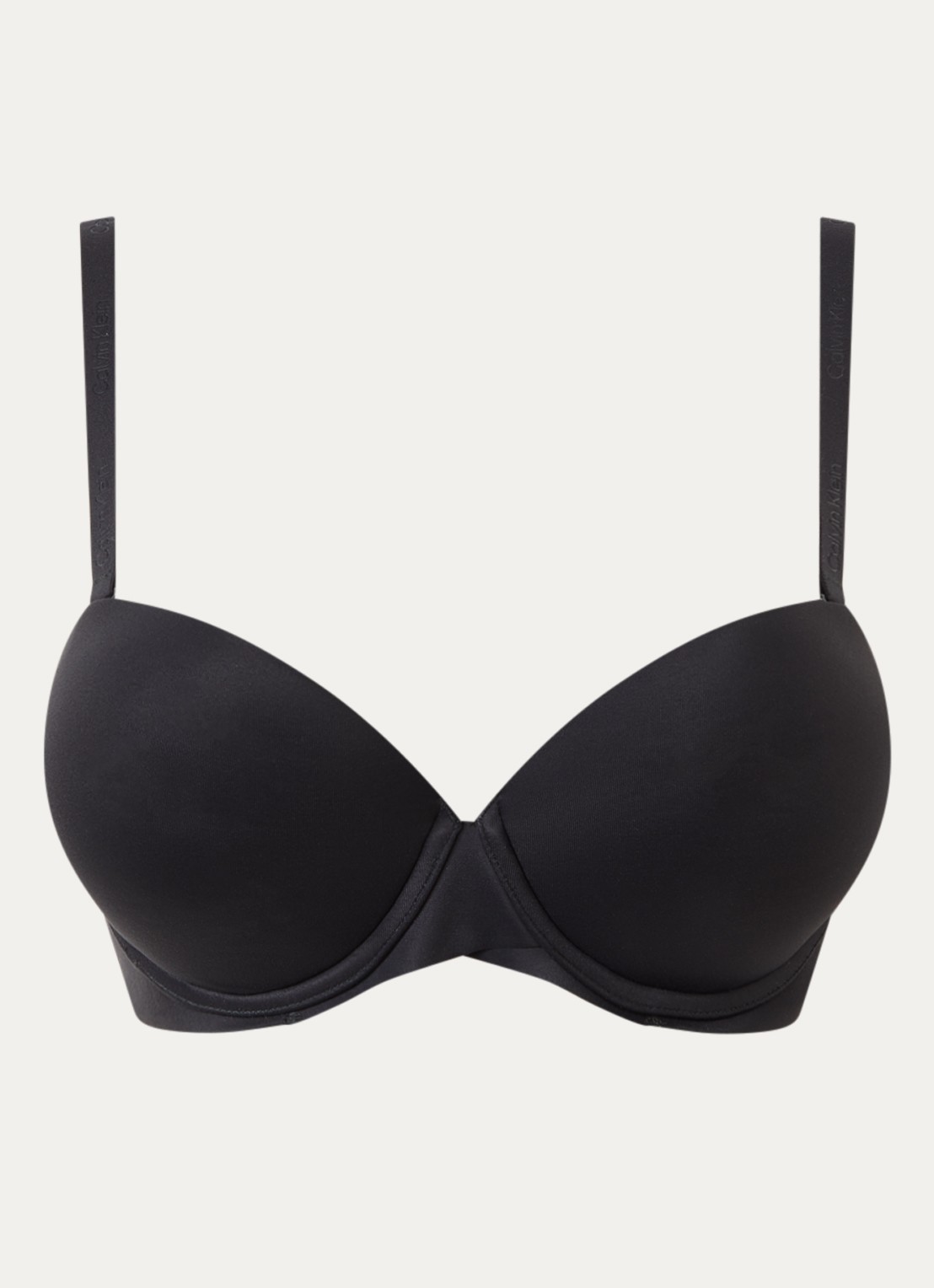 Calvin Klein Perfectly Fit strapless Push Up bh met afneembare bandje - voorkant zwart