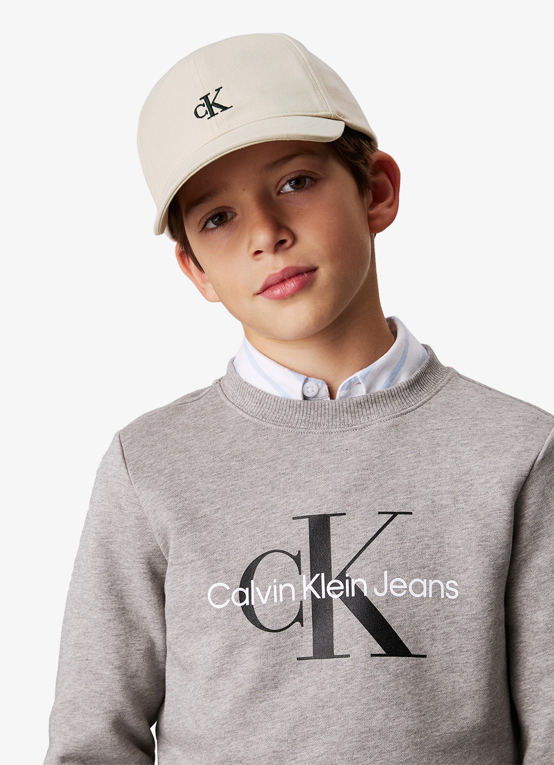 Calvin Klein Pet met logoborduring - detail 4 taupe