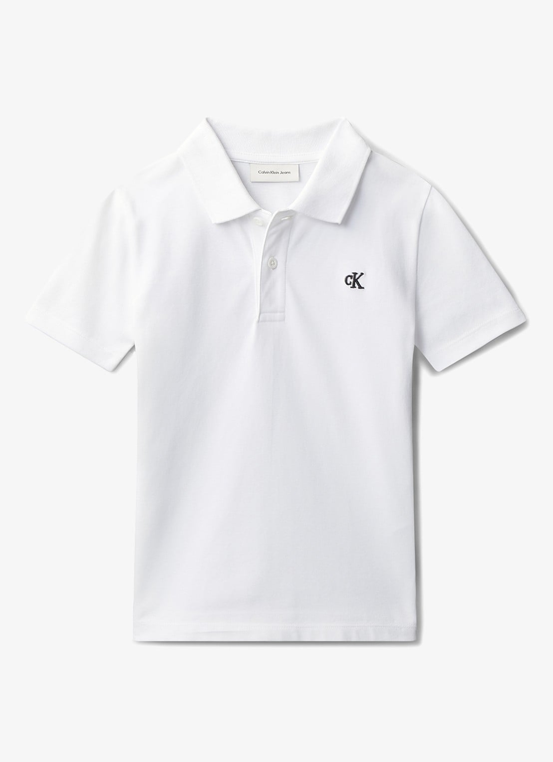 Calvin Klein Polo met logoborduring - voorkant 3 wit