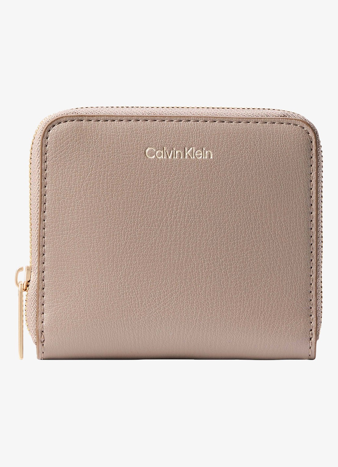 Calvin Klein Portemonnee met logo - voorkant beige