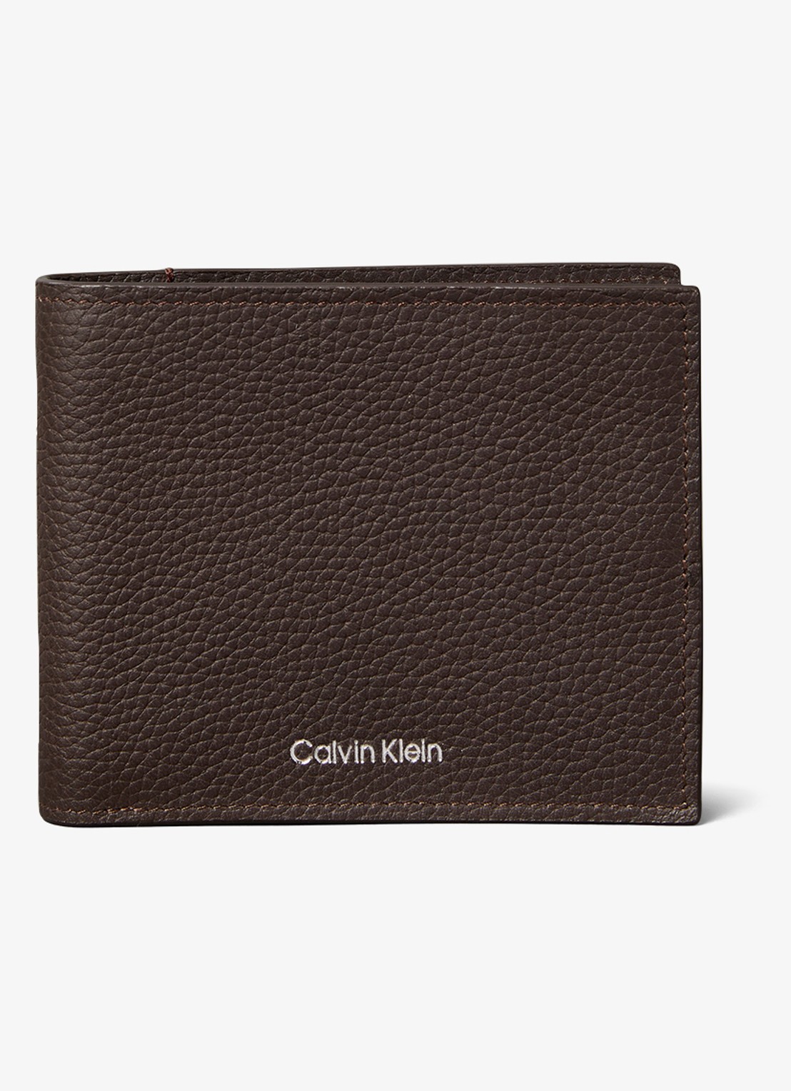 Calvin Klein Portemonnee met logo - voorkant donkerbruin