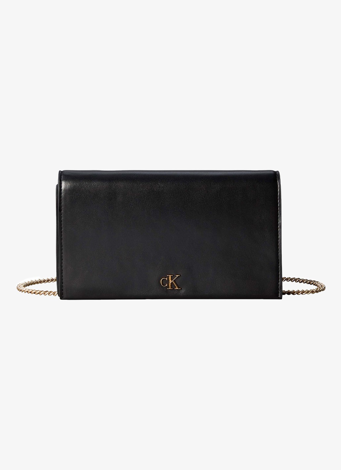Calvin Klein Portemonnee met schouderriem - voorkant 2 zwart