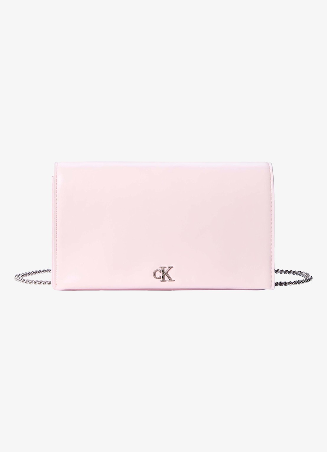 Calvin Klein Portemonnee met schouderriem - voorkant 2 lichtroze