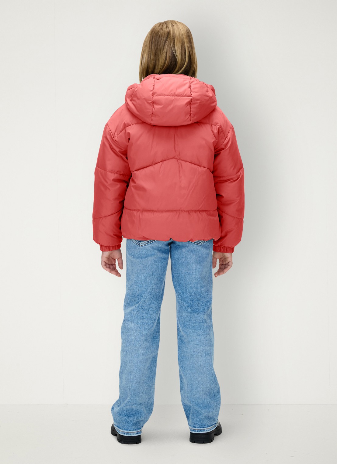 Calvin Klein Puffer jack met steekzakken - achterkant 3 roze