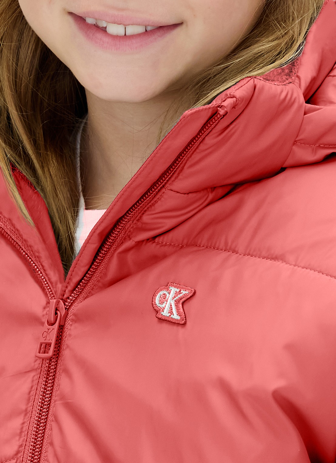 Calvin Klein Puffer jack met steekzakken - detail 5 roze