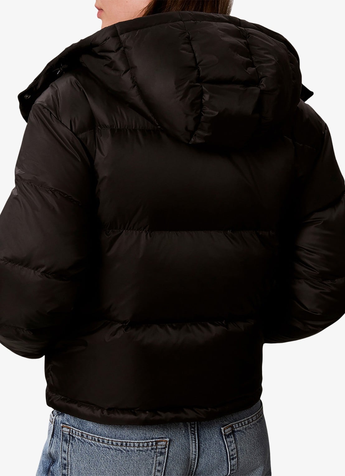 Calvin Klein Puffer jas met logo - achterkant 7 zwart