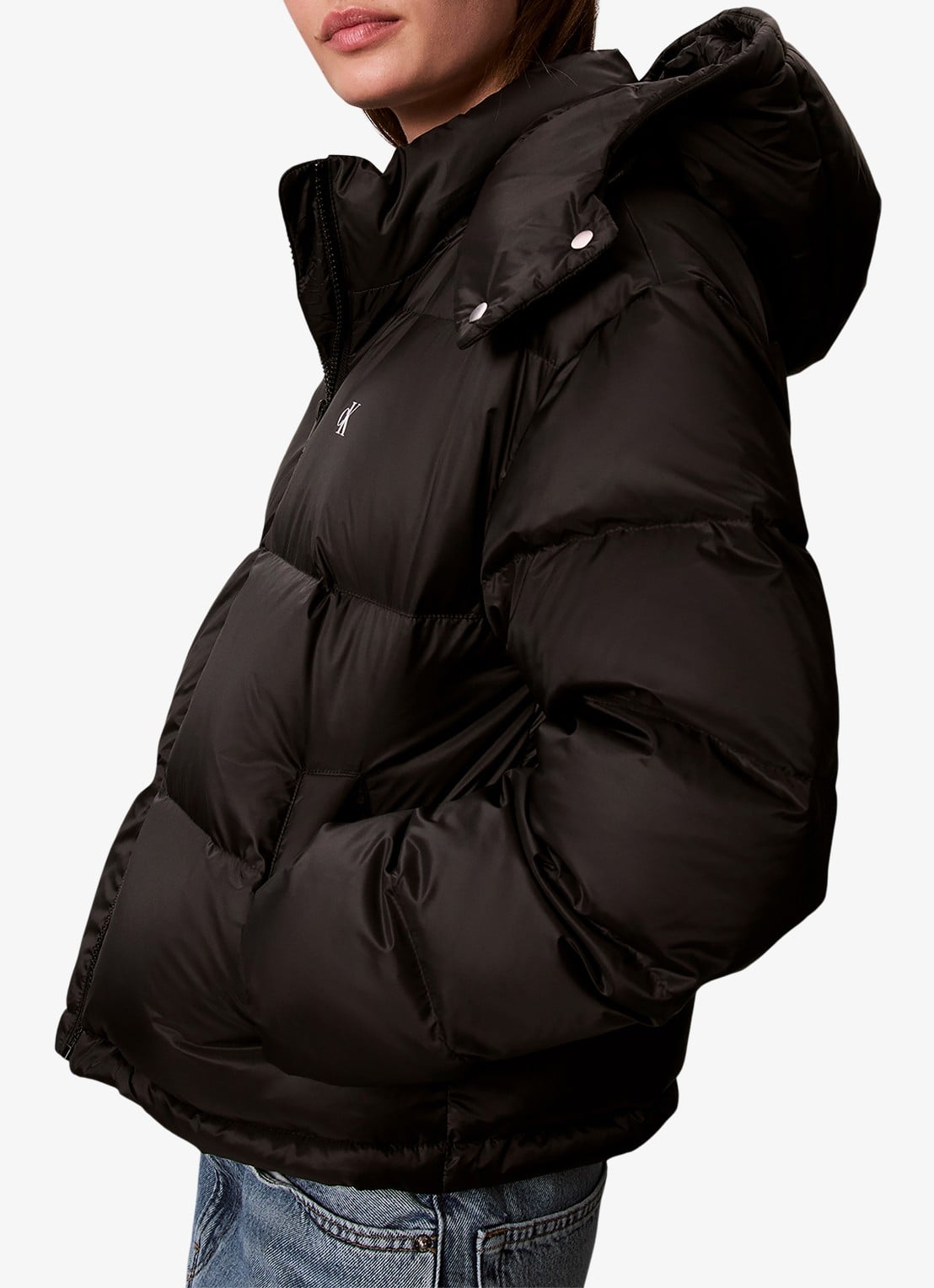 Calvin Klein Puffer jas met logo - detail 5 zwart