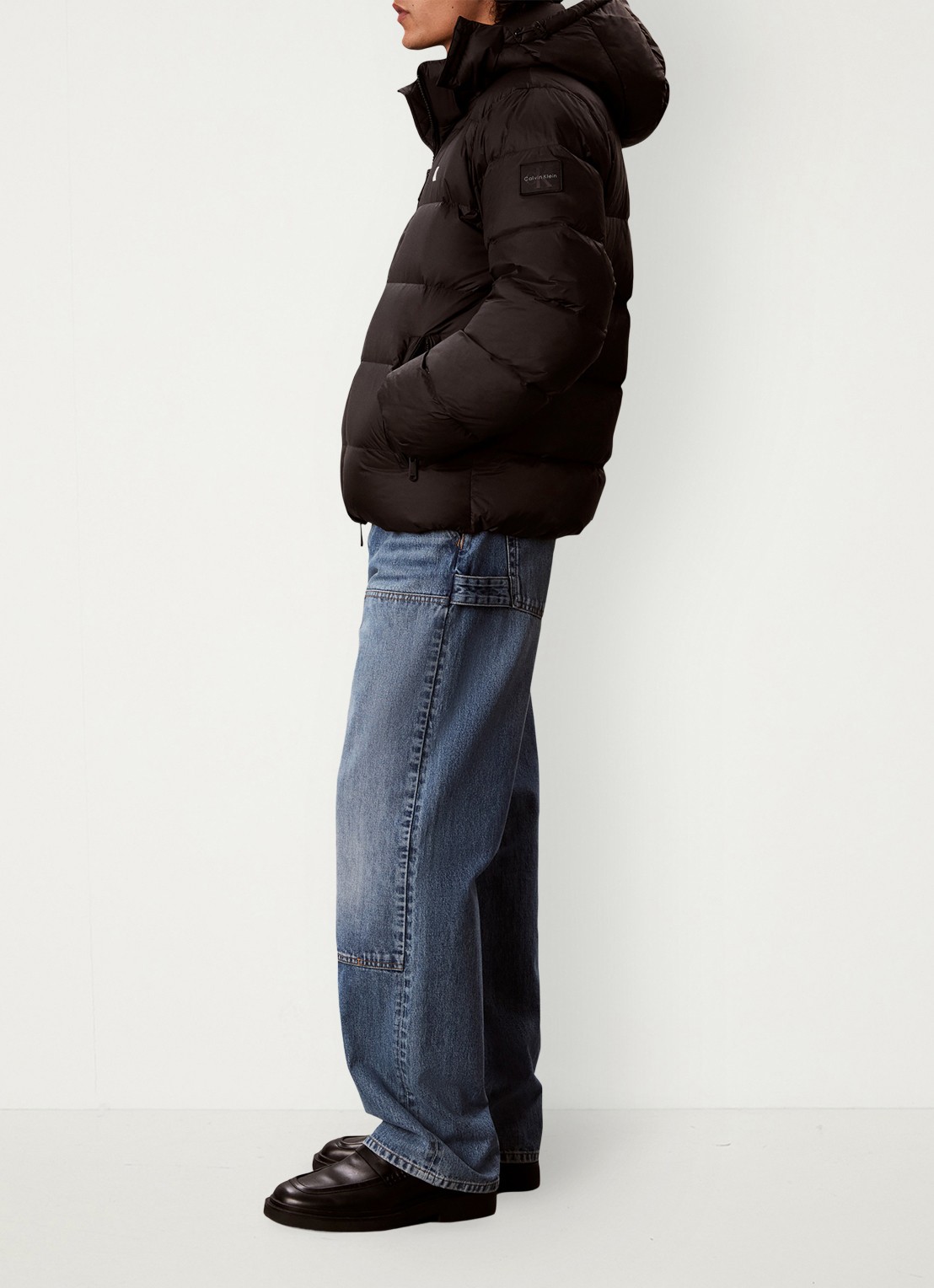 Calvin Klein Puffer jas met logo - detail 3 zwart