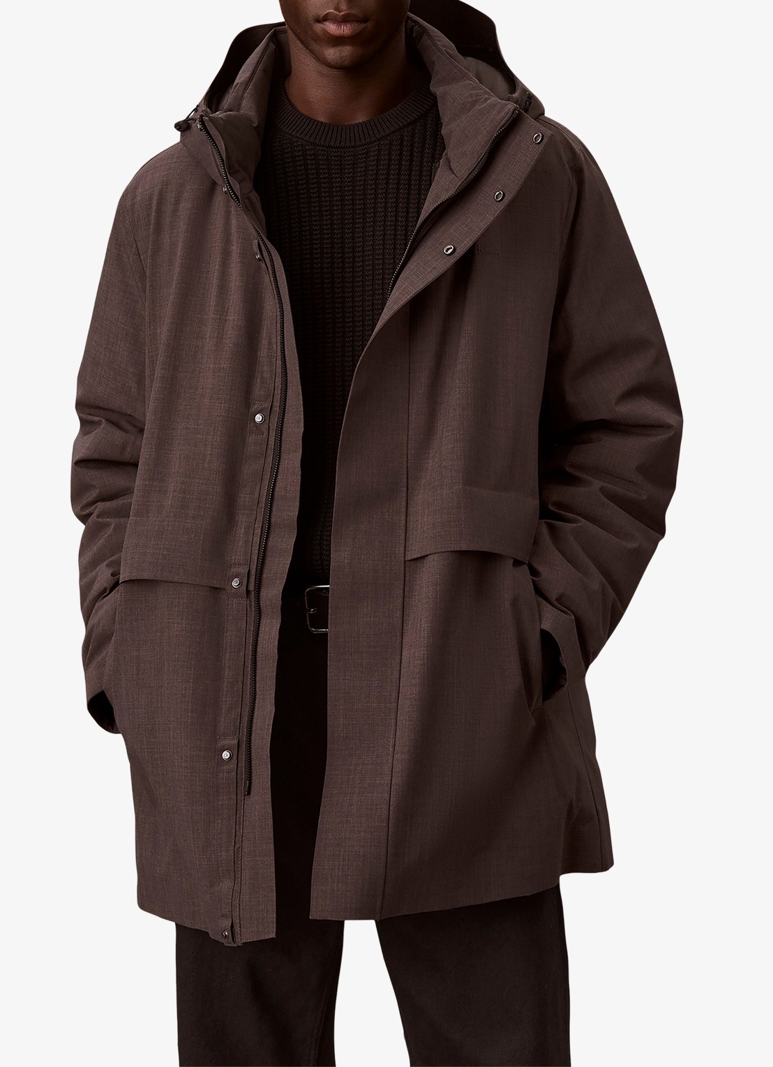 Calvin Klein Puffer jas met uitneembare voering - detail 3 bruin