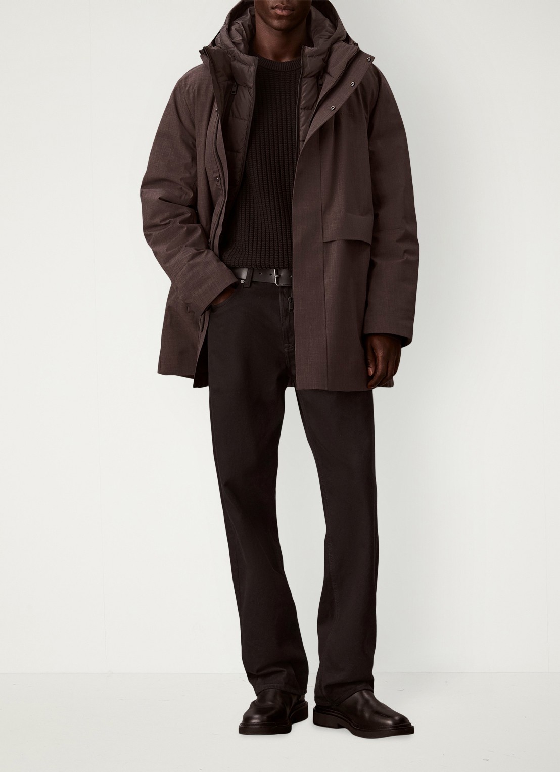 Calvin Klein Puffer jas met uitneembare voering - voorkant 2 bruin
