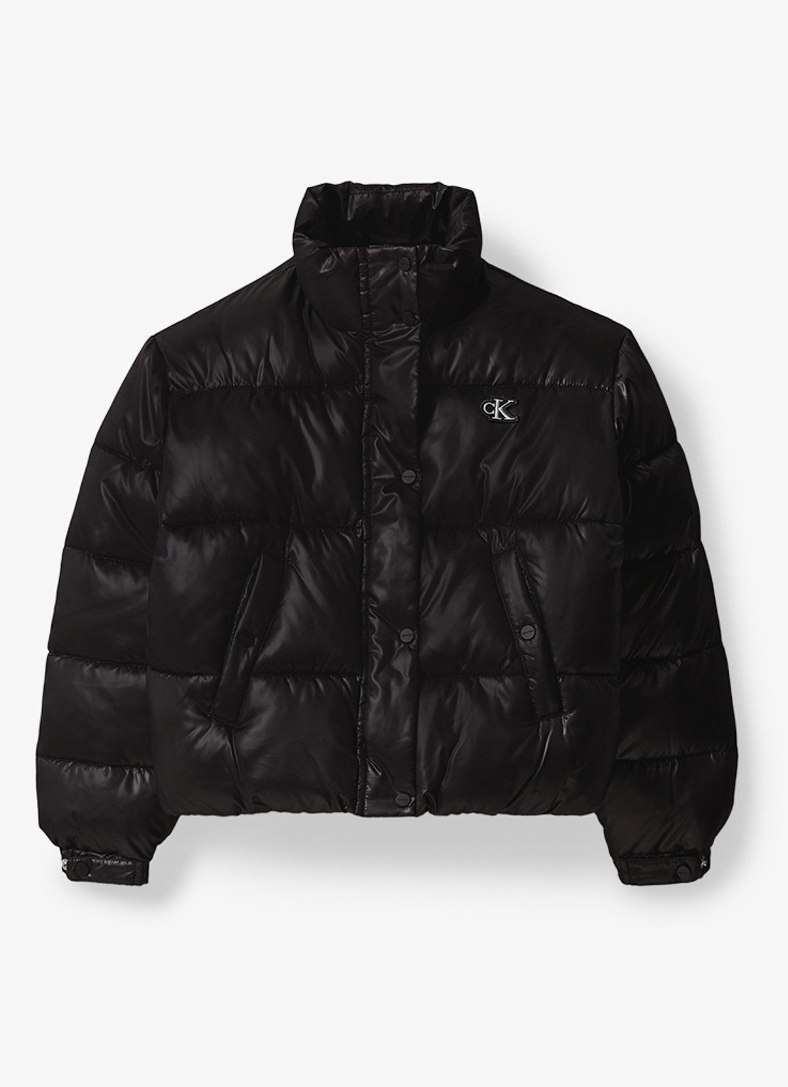 Calvin Klein Pufferjas met logo  - voorkant 2 zwart