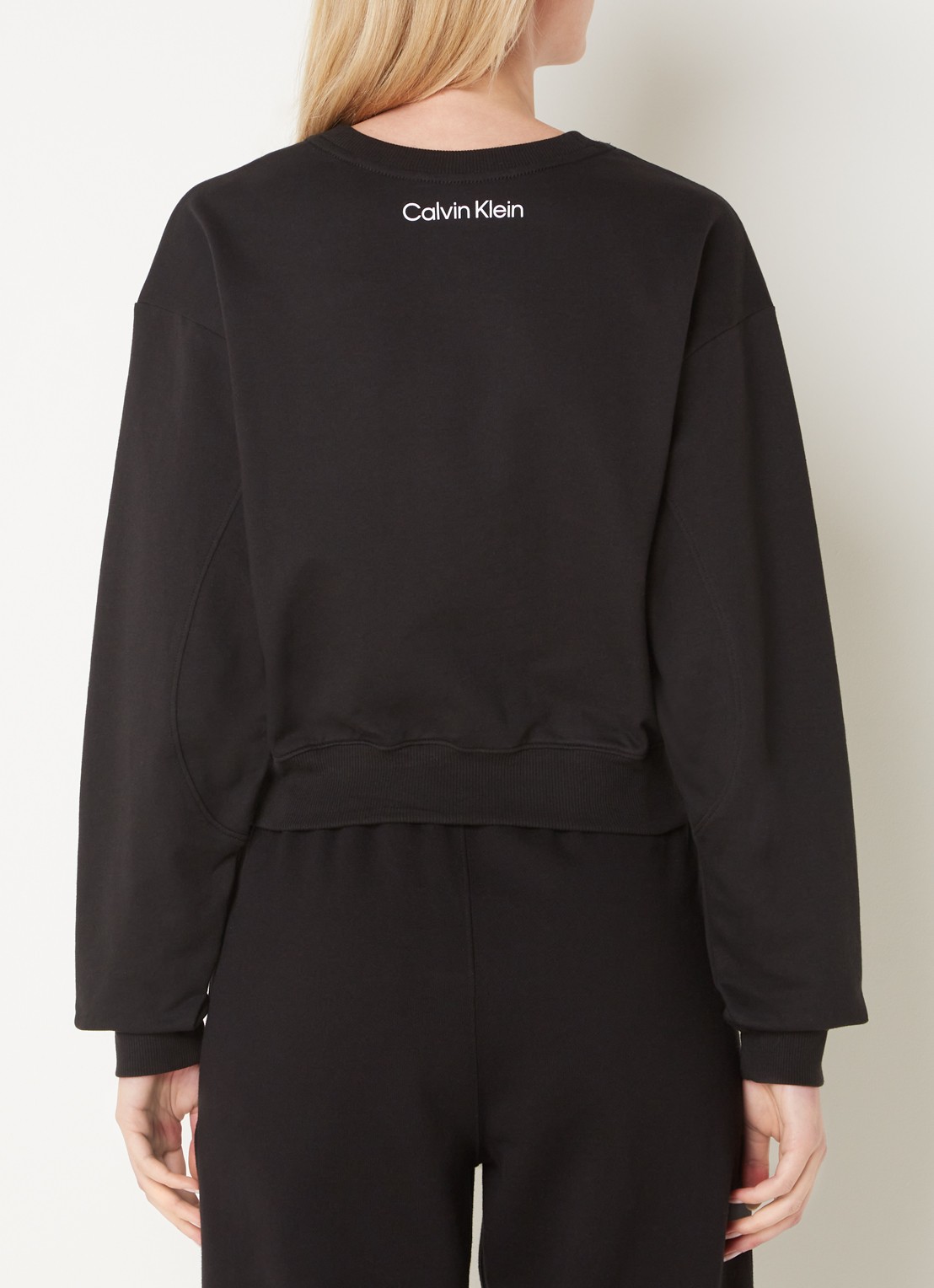 Calvin Klein Pyjama sweatshirt met logo - achterkant zwart