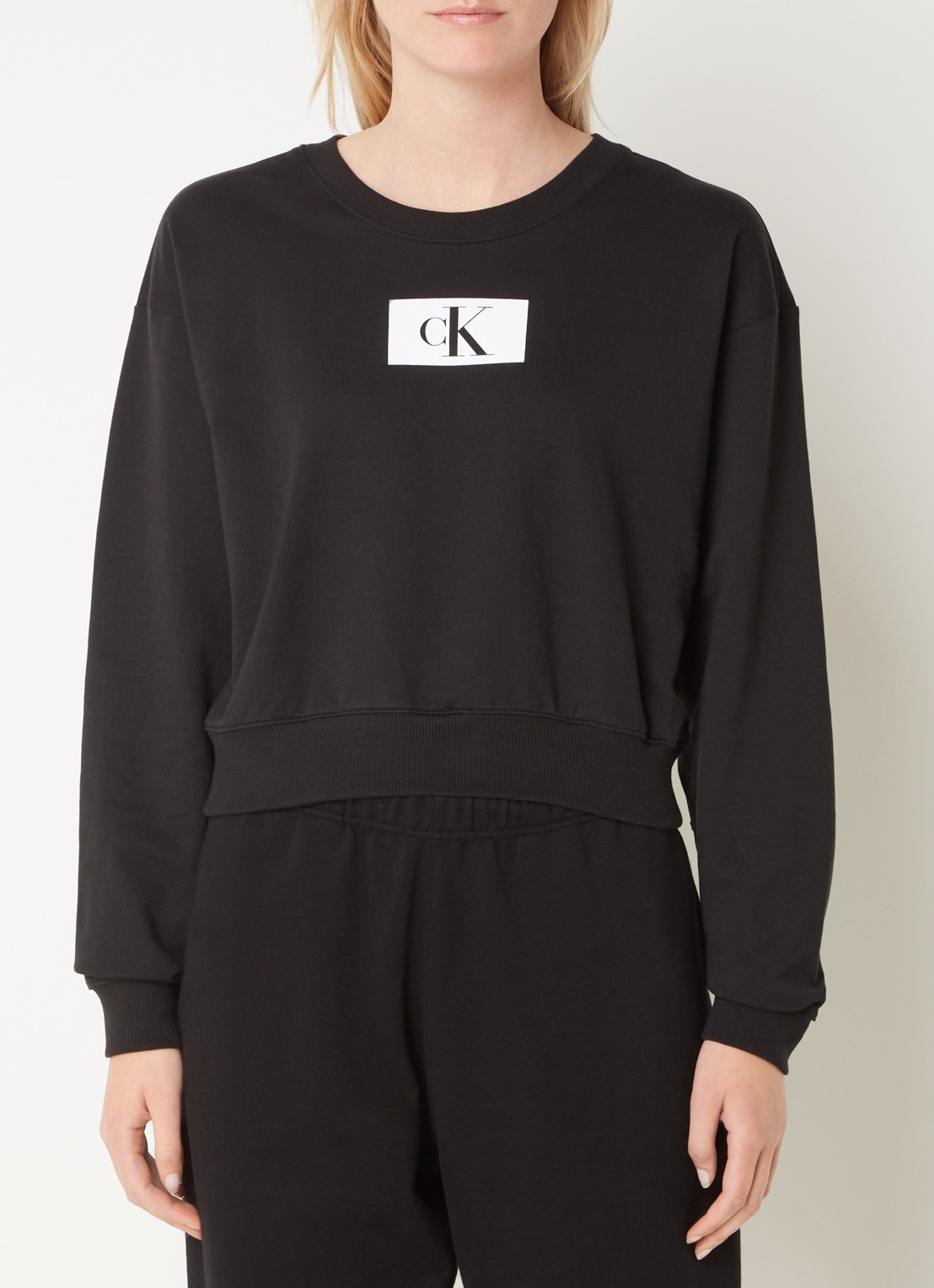 Calvin Klein Pyjama sweatshirt met logo - detail 2 zwart