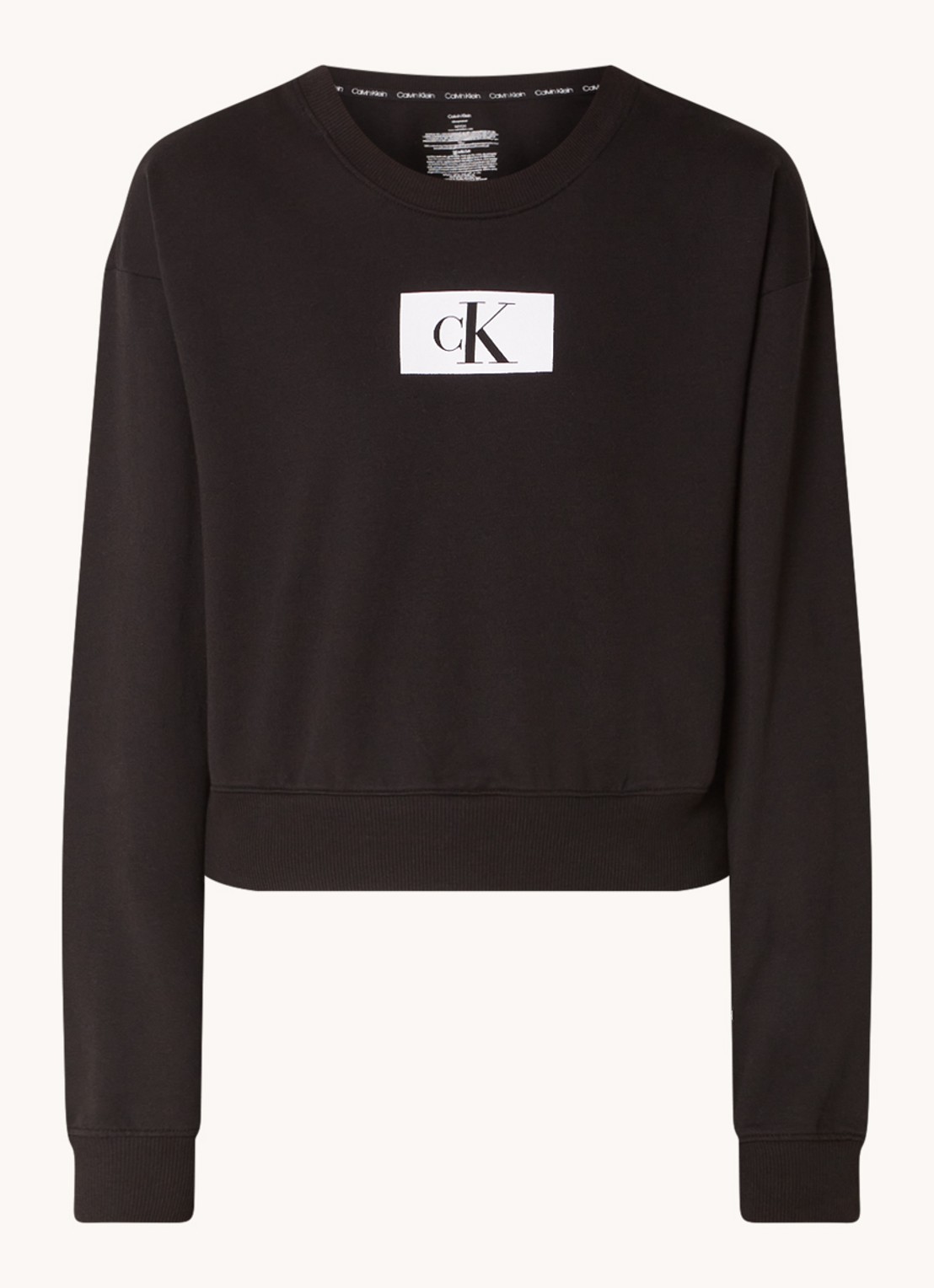Calvin Klein Pyjama sweatshirt met logo - voorkant 3 zwart