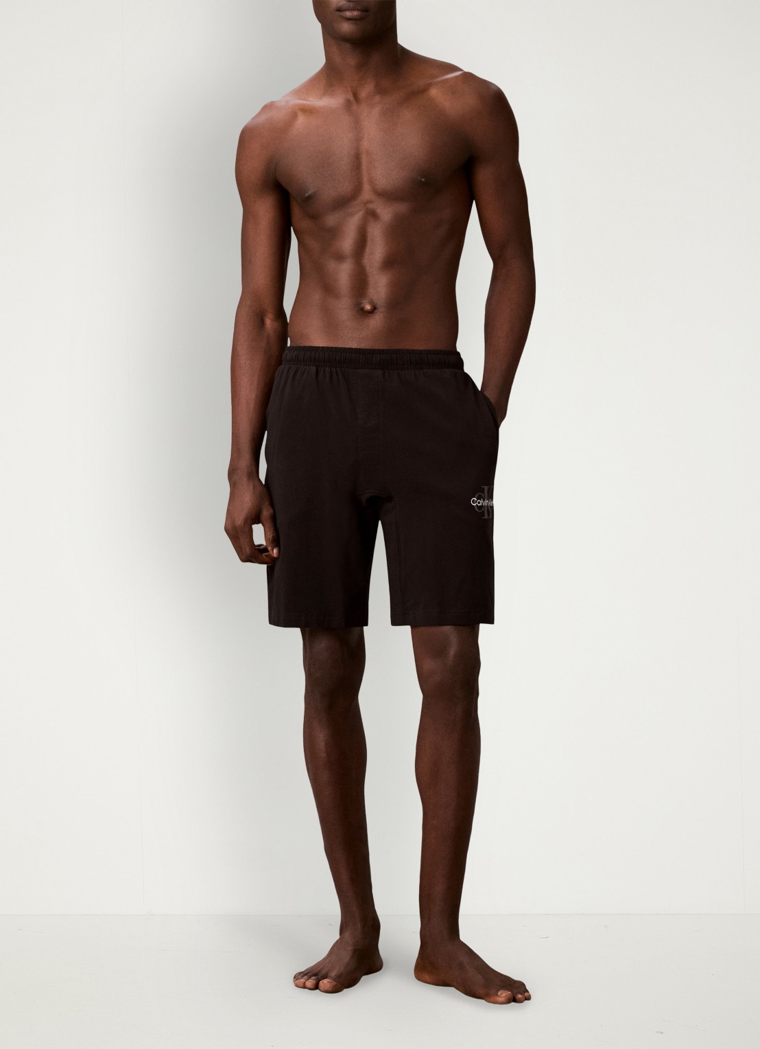 Calvin Klein Pyjamabroek met logo - voorkant 3 zwart