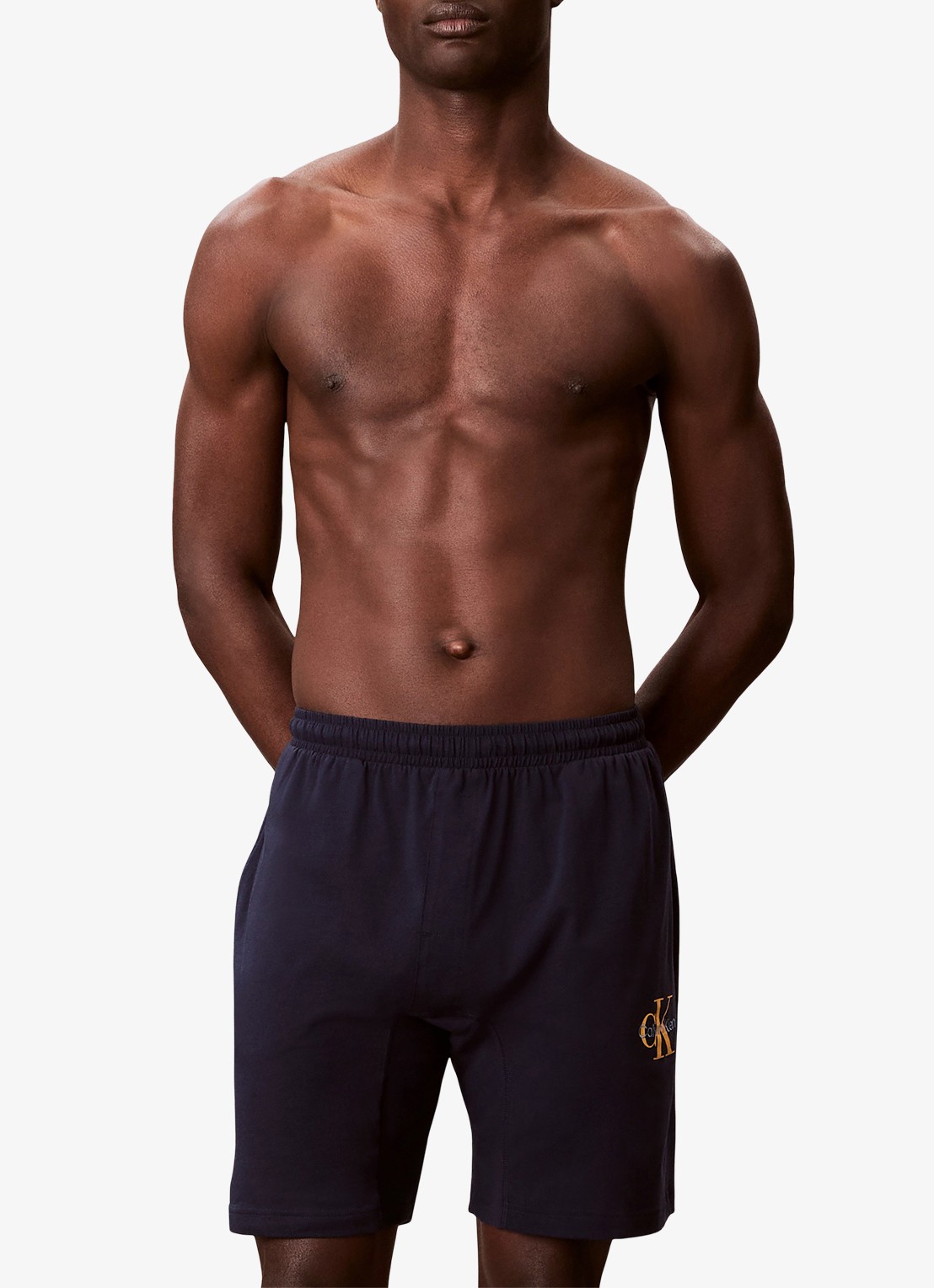 Calvin Klein Pyjamabroek met logo - detail 2 donkerblauw